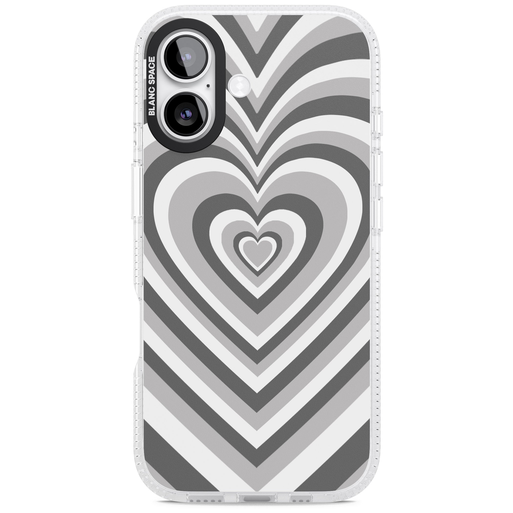 Monochrome Heart Illusion iPhone 17 Impact Air Clear Phone Case