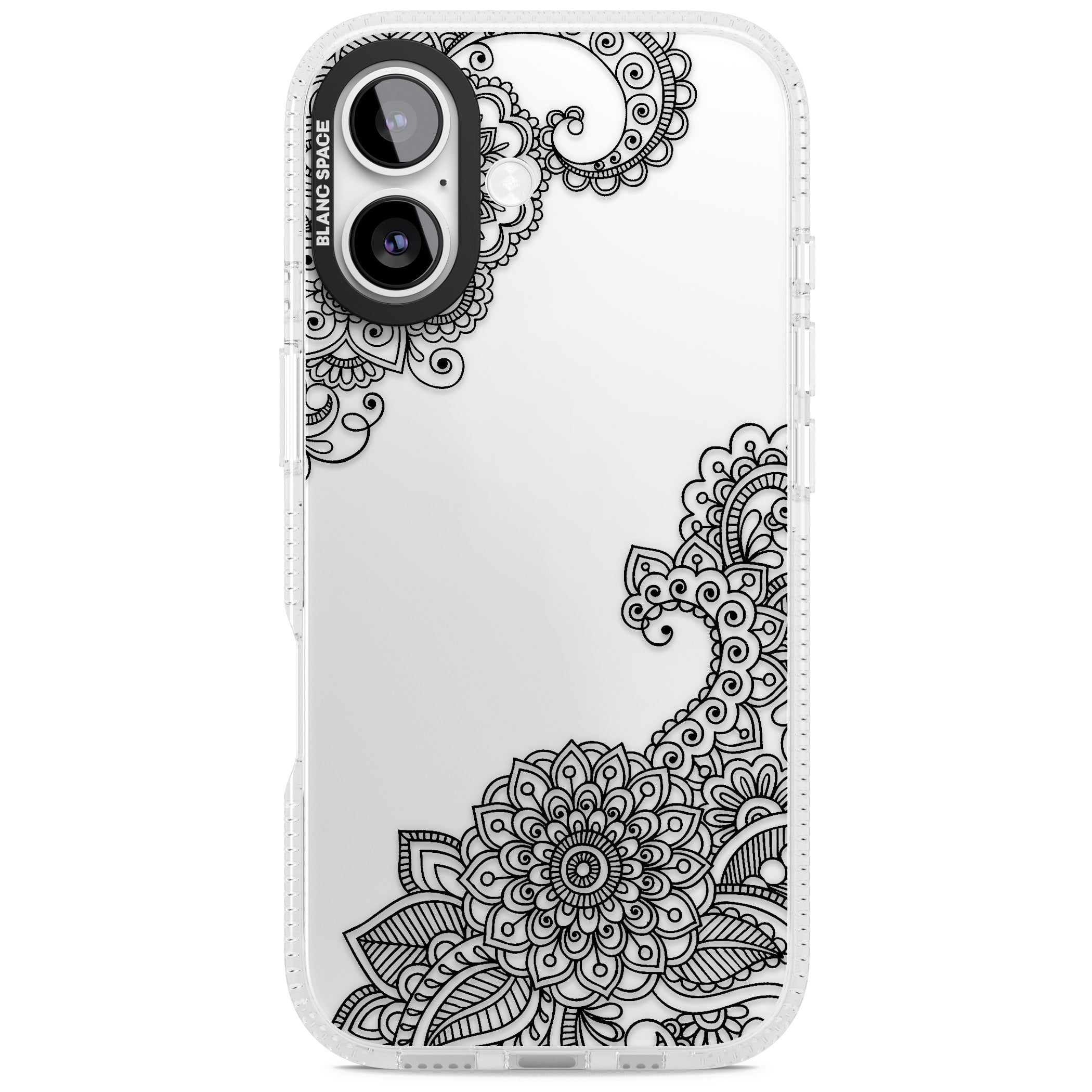 Black Henna Botanicals iPhone 17 Impact Air Clear Phone Case