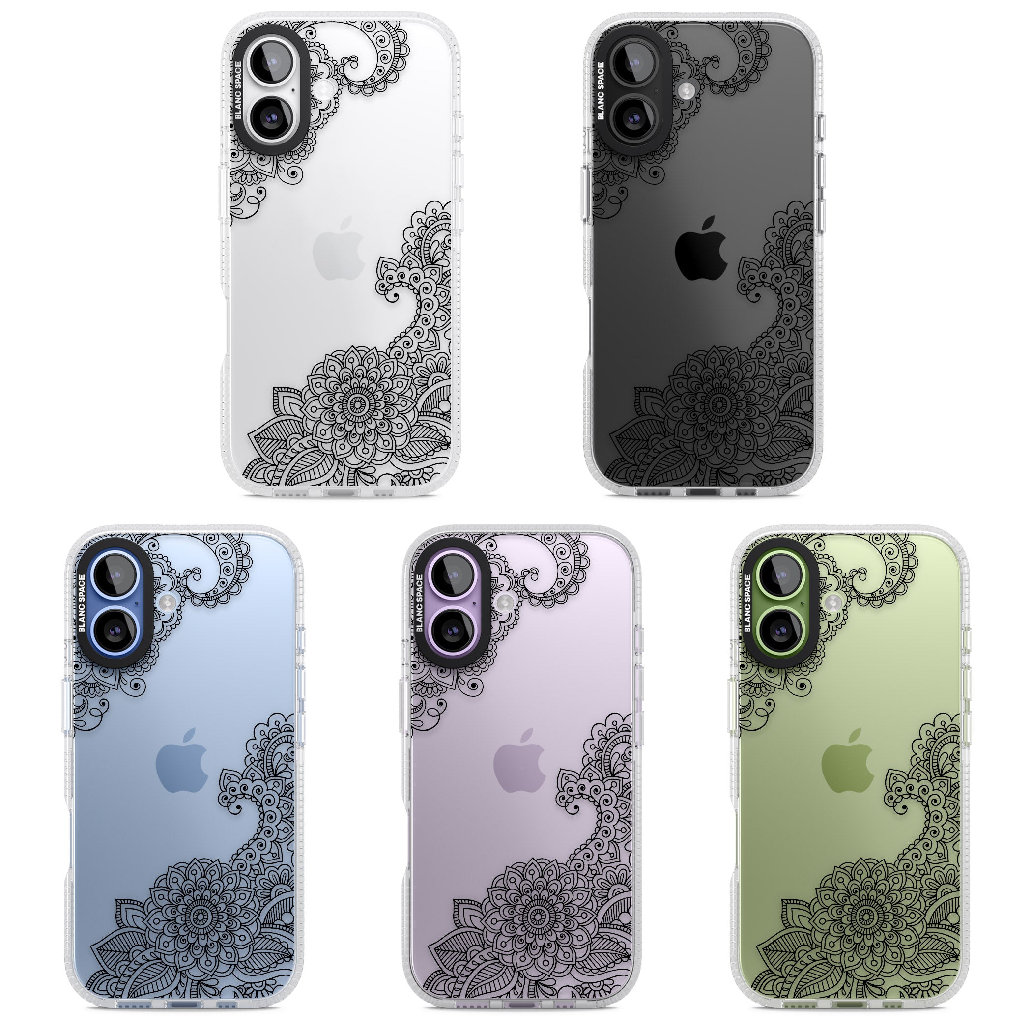 Black Henna Botanicals iPhone 17 Impact Air Clear Phone Case APT Impact Protection