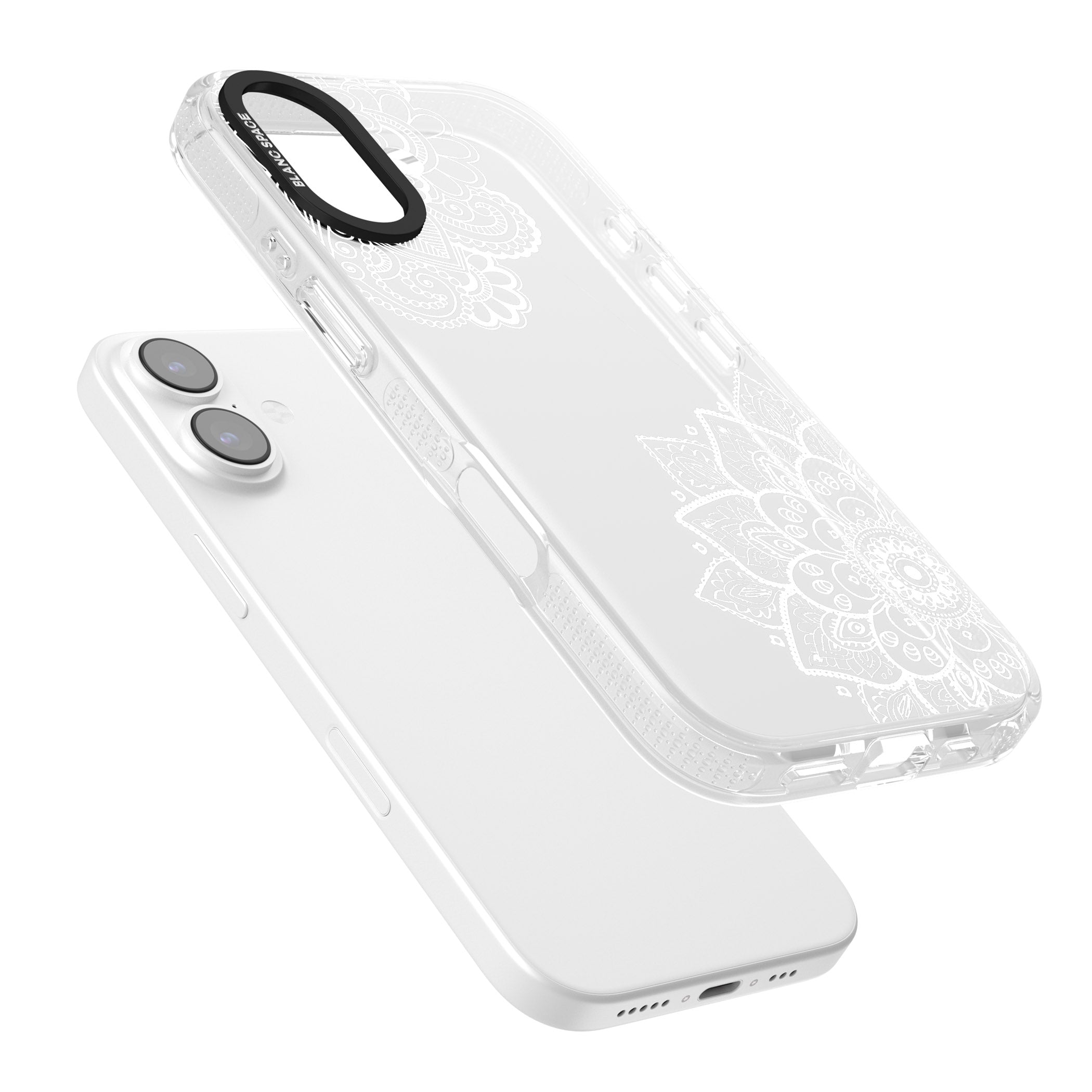 White Henna Florals iPhone 17 Impact Air Clear Phone Case Colours