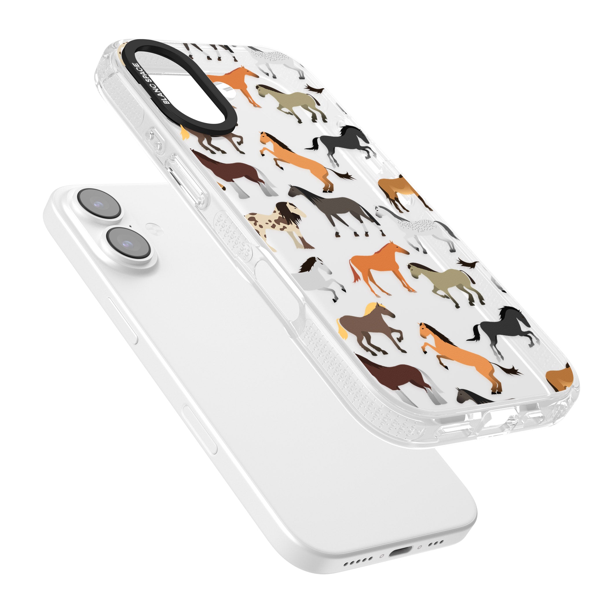 Horse Pattern iPhone 17 Impact Air Clear Phone Case Colours