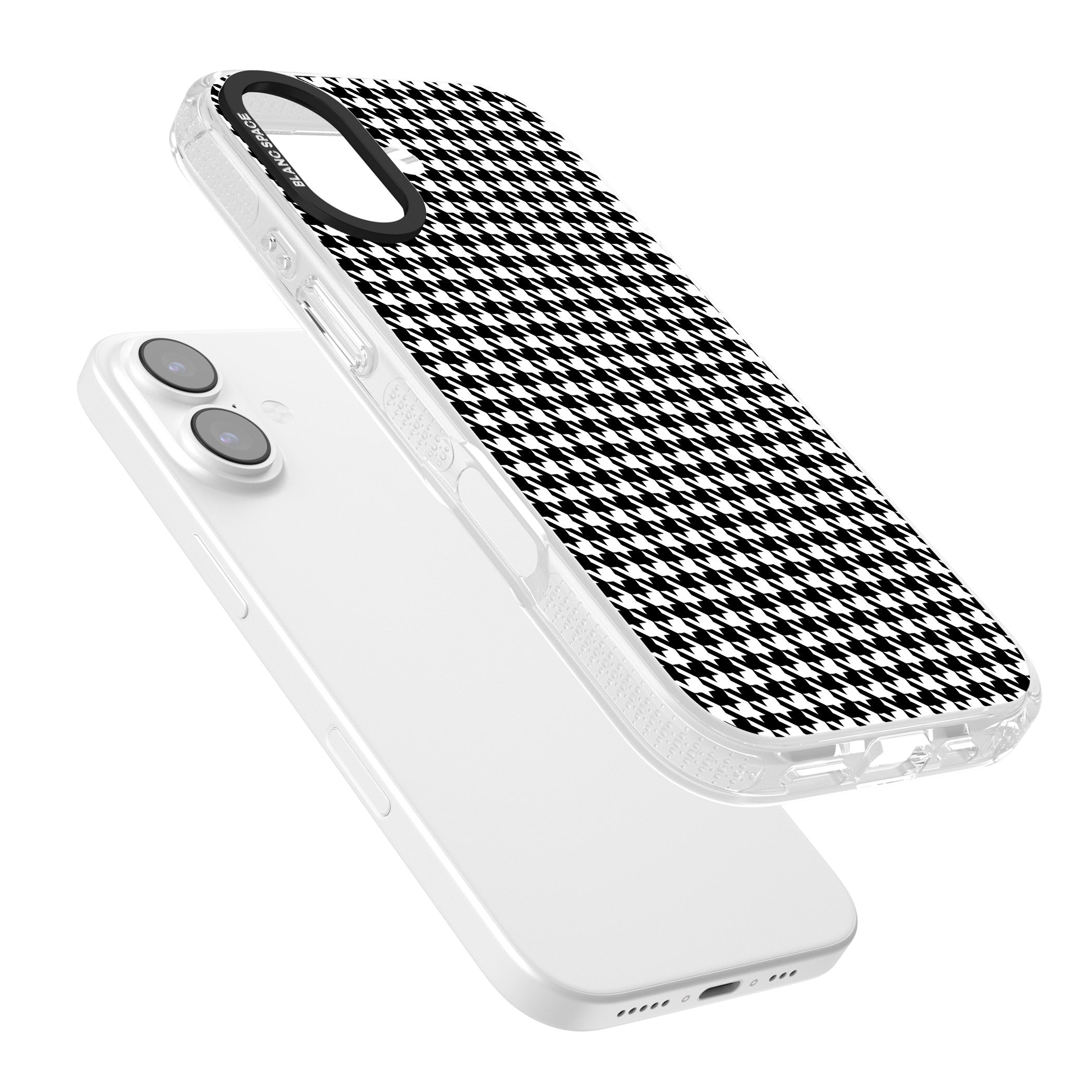 Black Houndstooth Pattern iPhone 17 Impact Air Clear Phone Case Colours