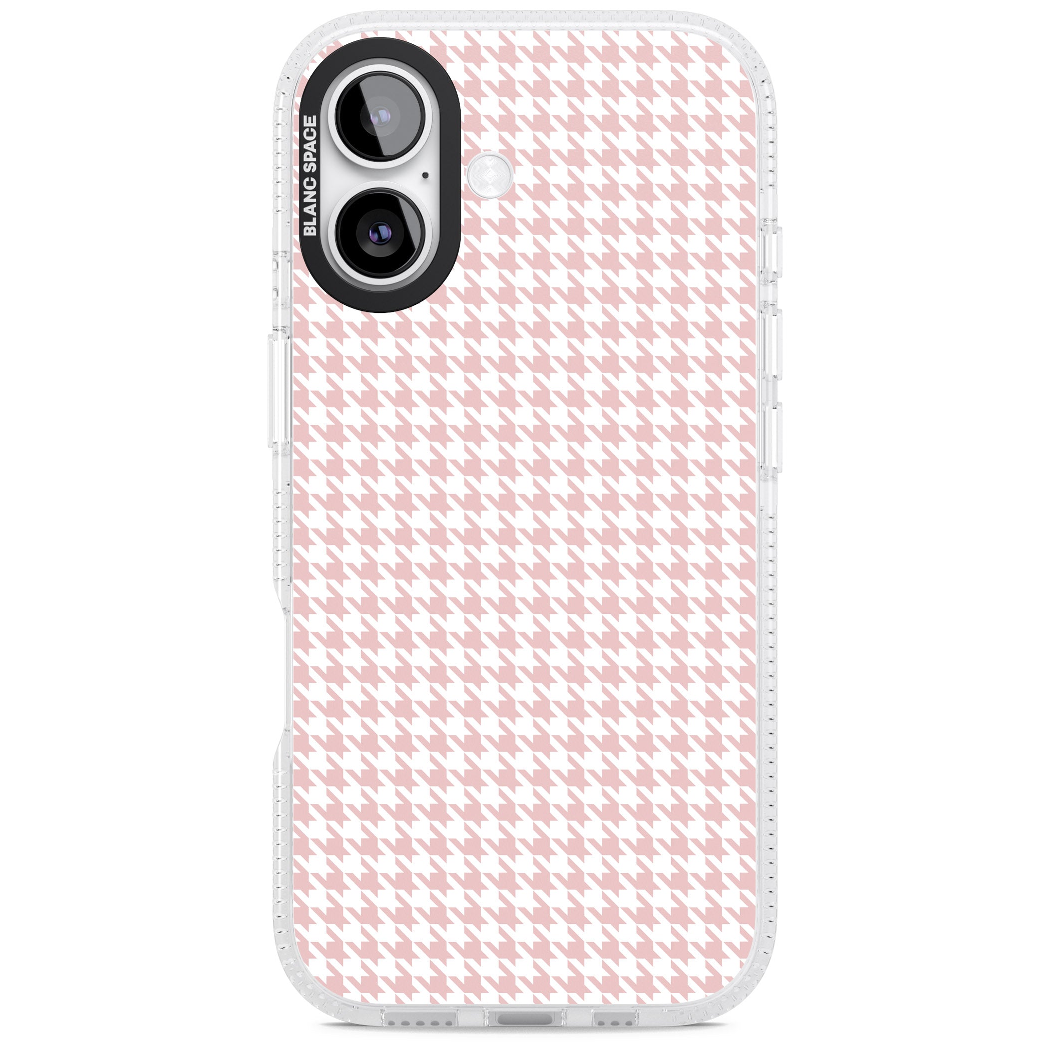Pink Houndstooth Pattern iPhone 17 Impact Air Clear Phone Case