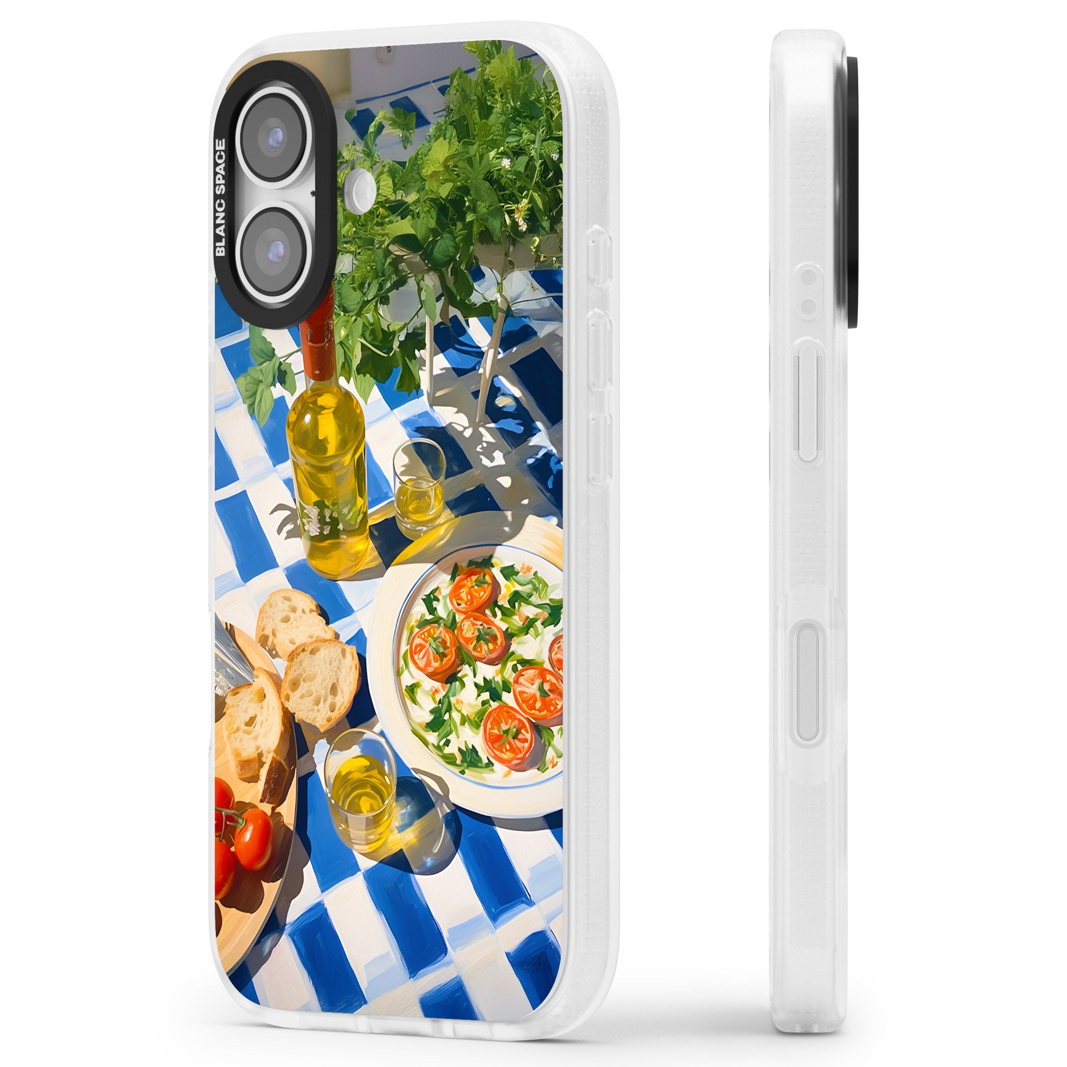 Caprese Salad iPhone 17 Impact Air Clear Phone Case Side Profile