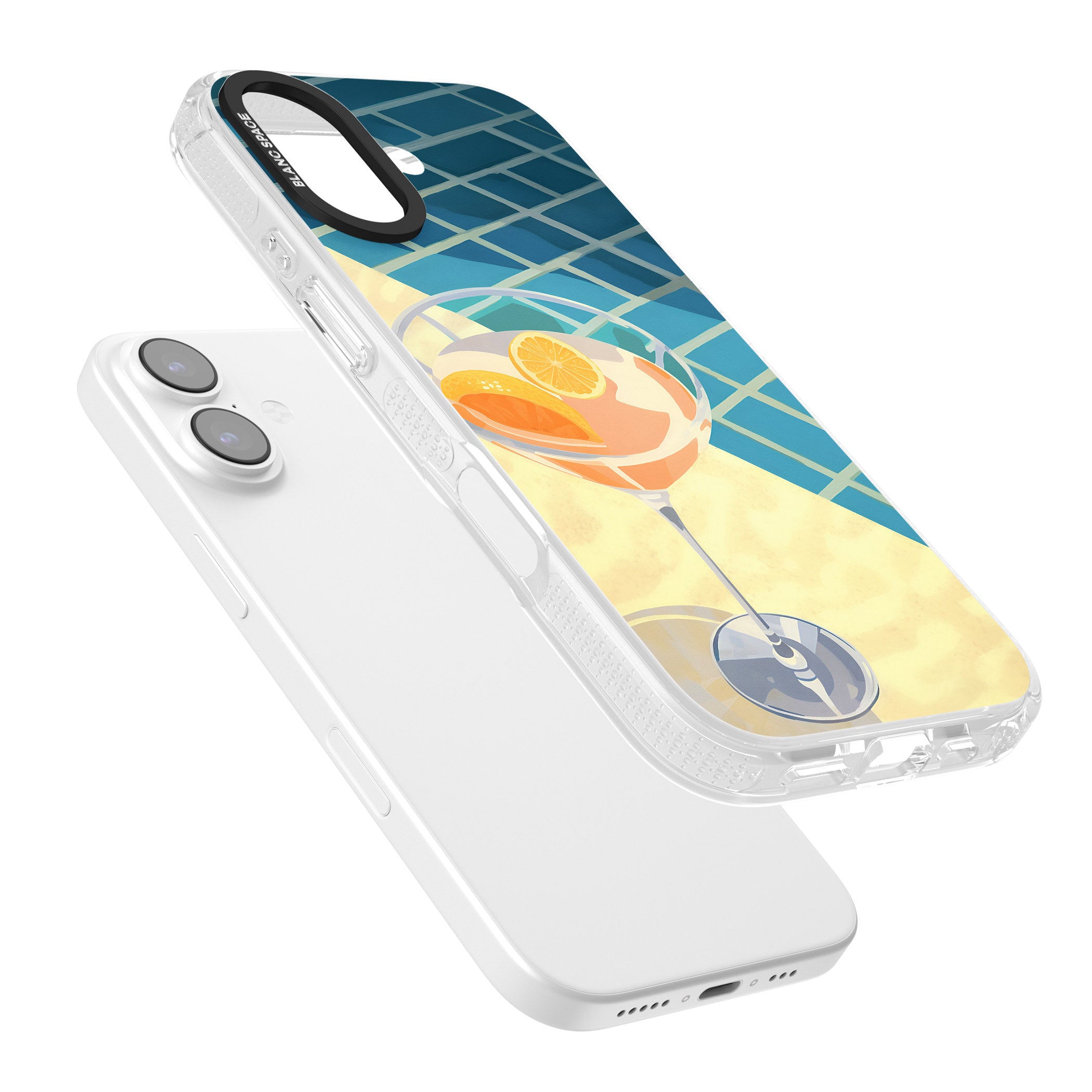 Poolside Citrus Cocktail iPhone 17 Impact Air Clear Phone Case Colours