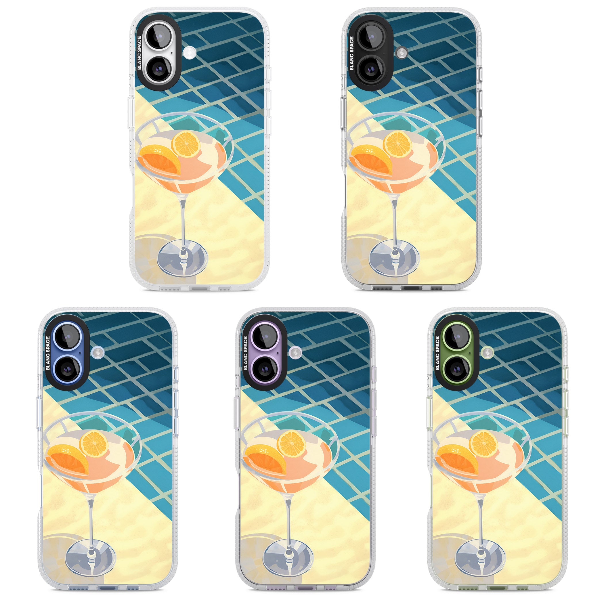 Poolside Citrus Cocktail iPhone 17 Impact Air Clear Phone Case APT Impact Protection