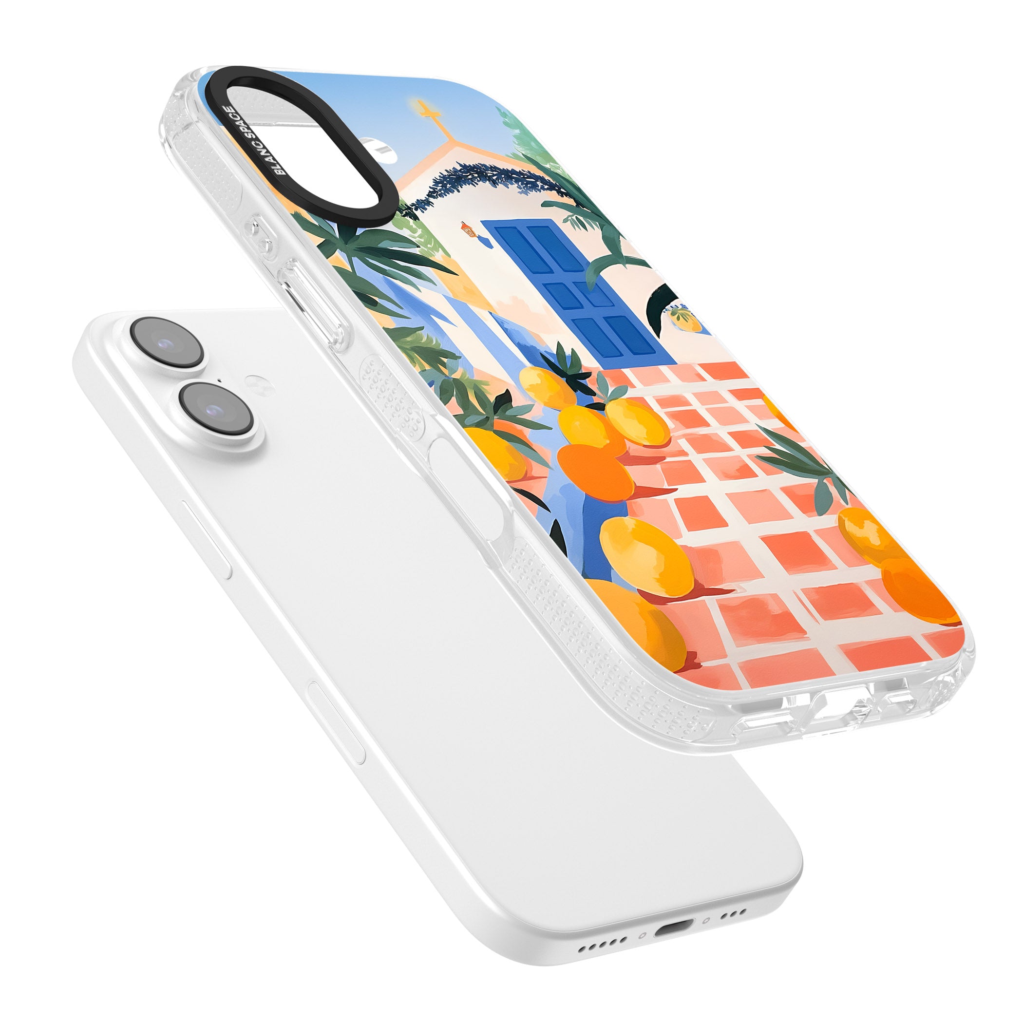 Greek Courtyard iPhone 17 Impact Air Clear Phone Case Colours