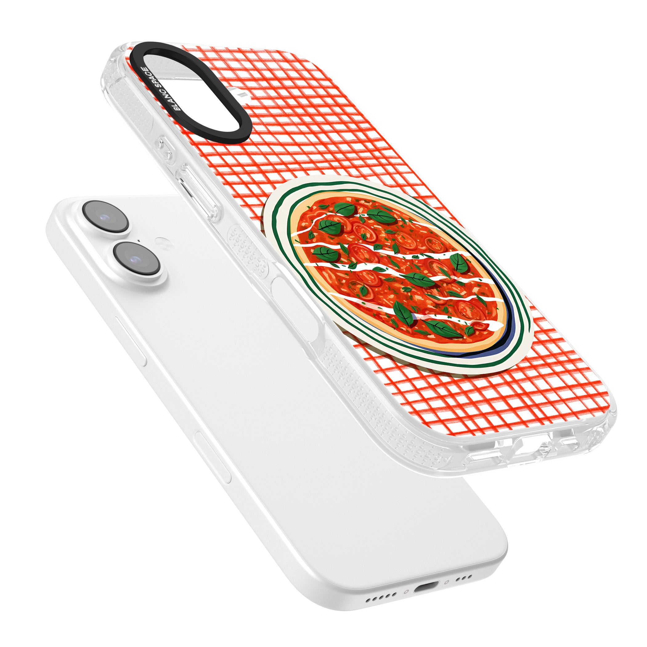Margherita On Red Check iPhone 17 Impact Air Clear Phone Case Colours