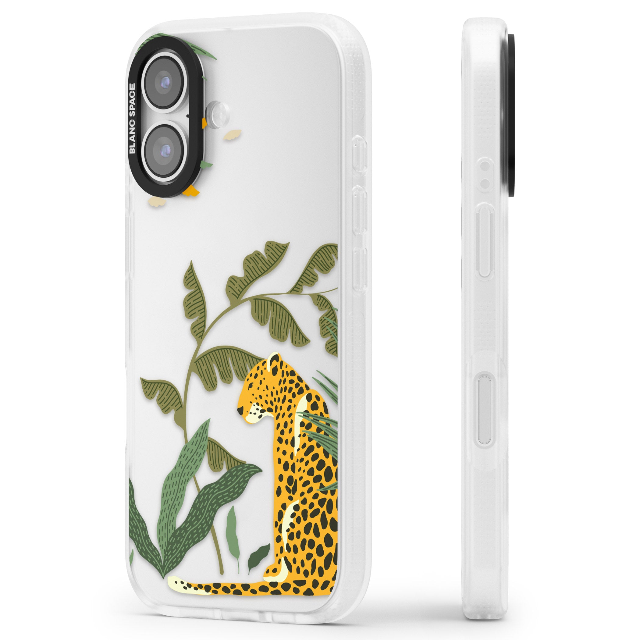 Large Jungle Cat Pattern iPhone 17 Impact Air Clear Phone Case Side Profile