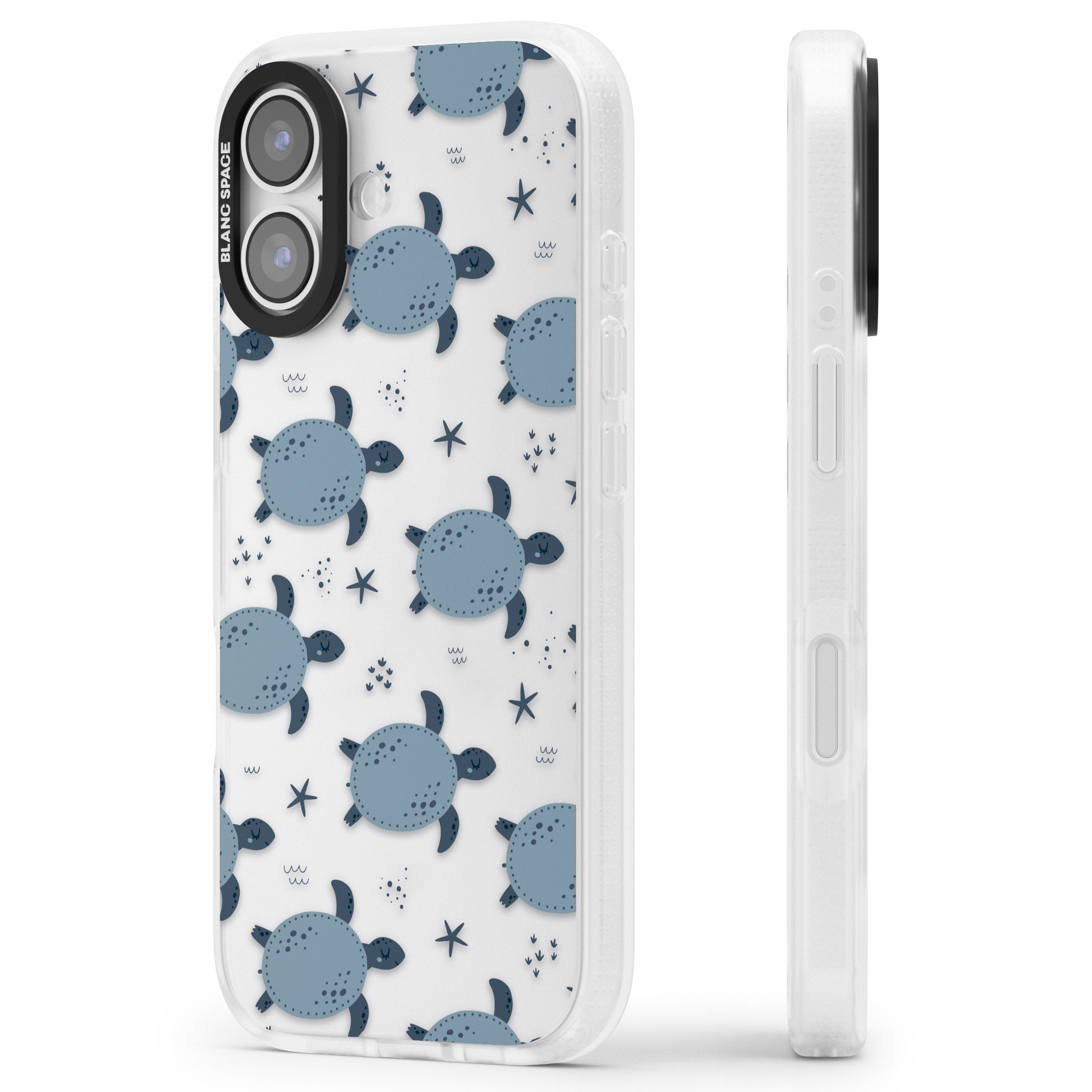 Under The Sea Patterns Sea Turtles (Clear) iPhone 17 Impact Air Clear Phone Case Side Profile