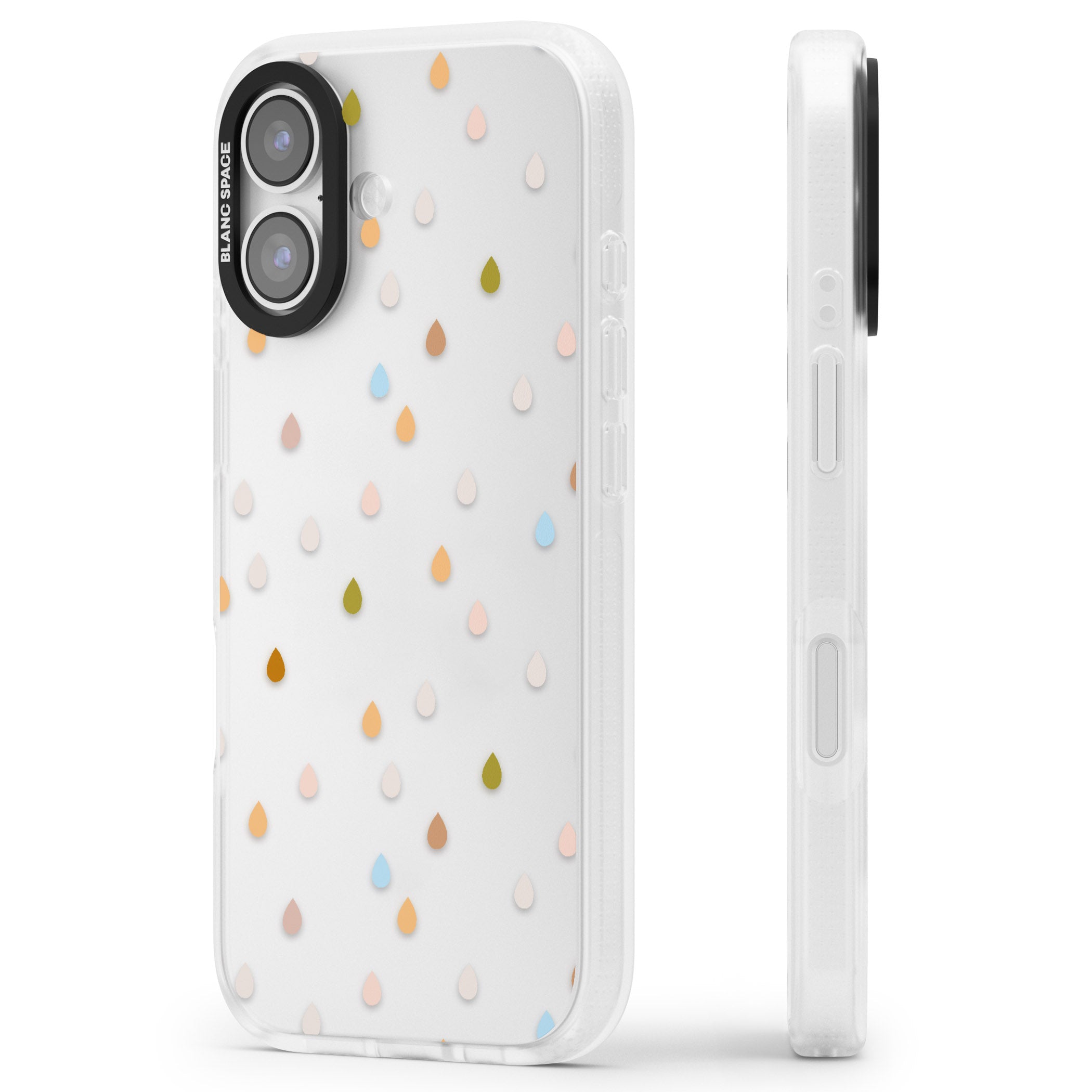 Pastel Raindrops iPhone 17 Impact Air Clear Phone Case Side Profile