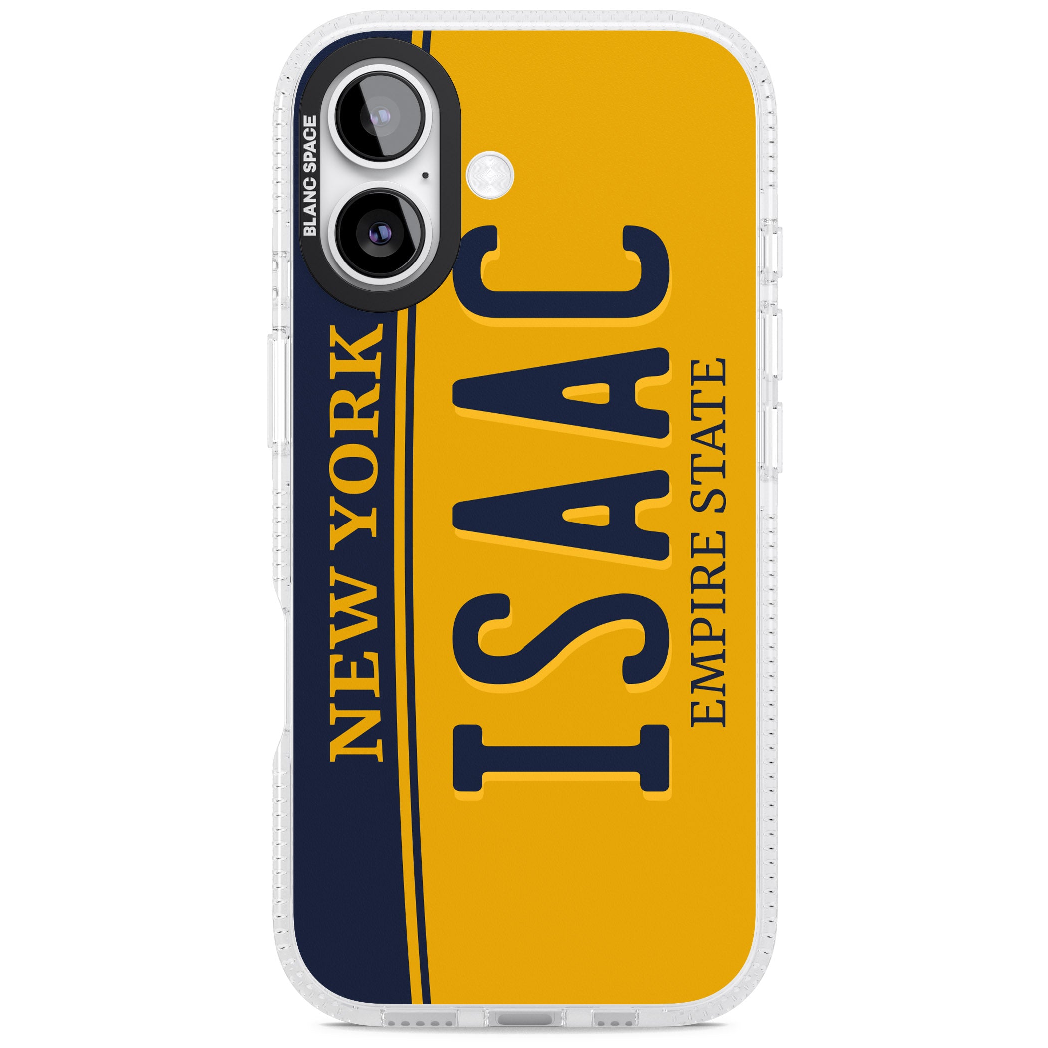 Personalised New York License Plate iPhone 17 Impact Air Clear Phone Case