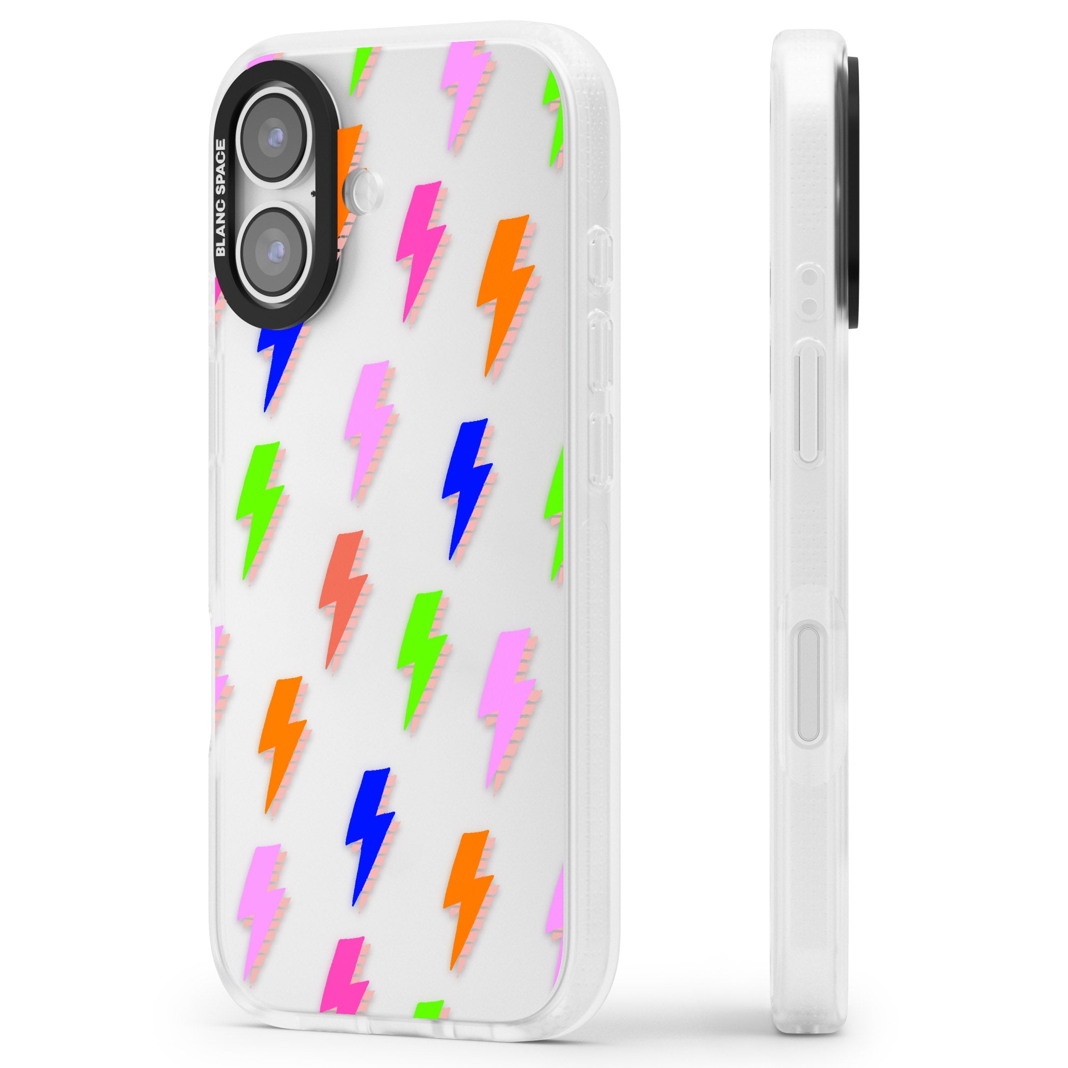 Rainbow Pop Lightning iPhone 17 Impact Air Clear Phone Case Side Profile