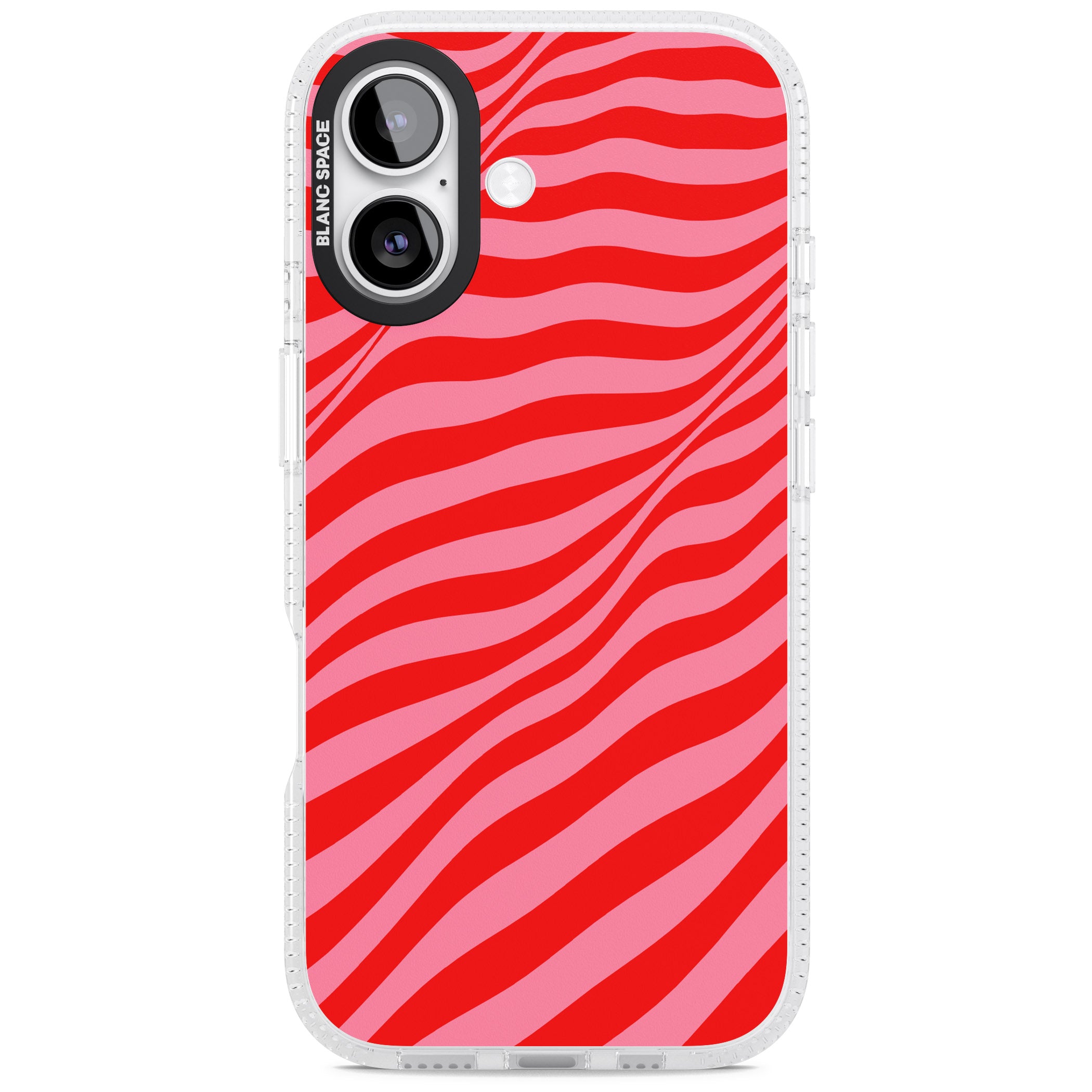 Pink & Red Distorted Line iPhone 17 Impact Air Clear Phone Case