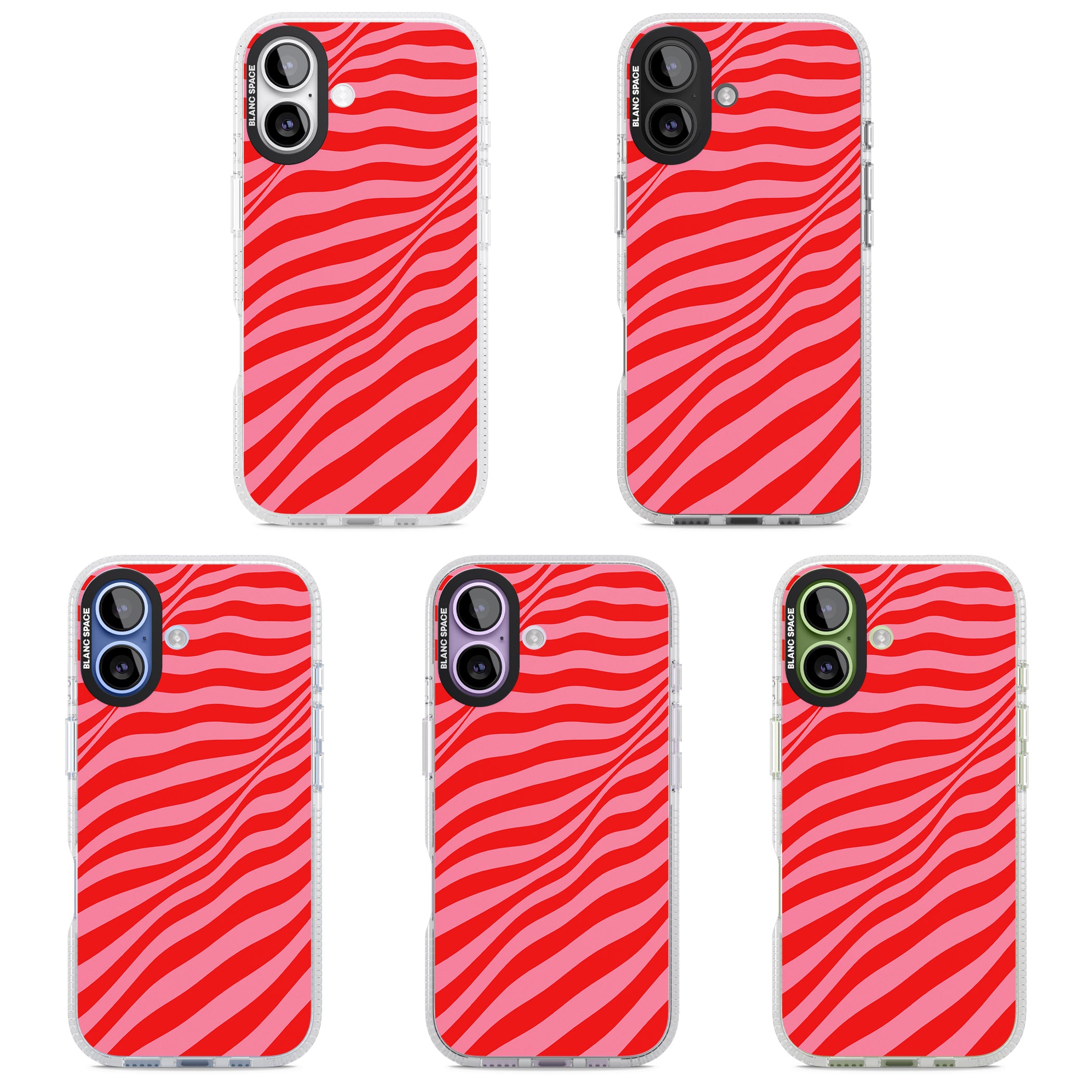Pink & Red Distorted Line iPhone 17 Impact Air Clear Phone Case APT Impact Protection
