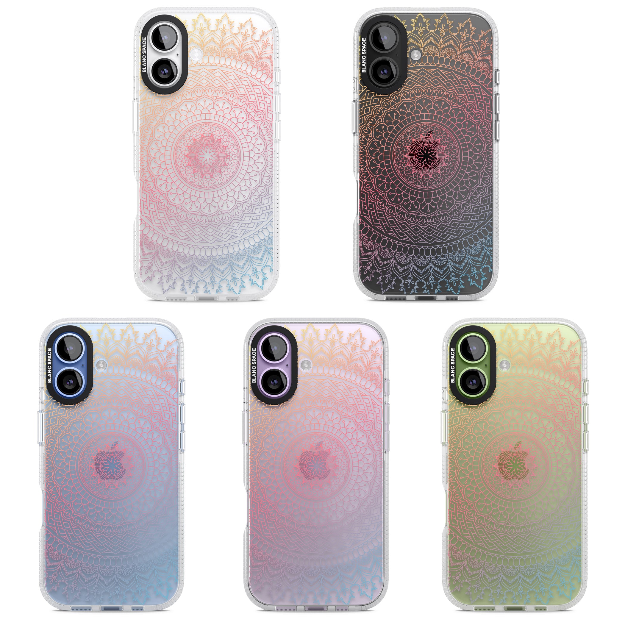 Rainbow Mandala iPhone 17 Impact Air Clear Phone Case APT Impact Protection