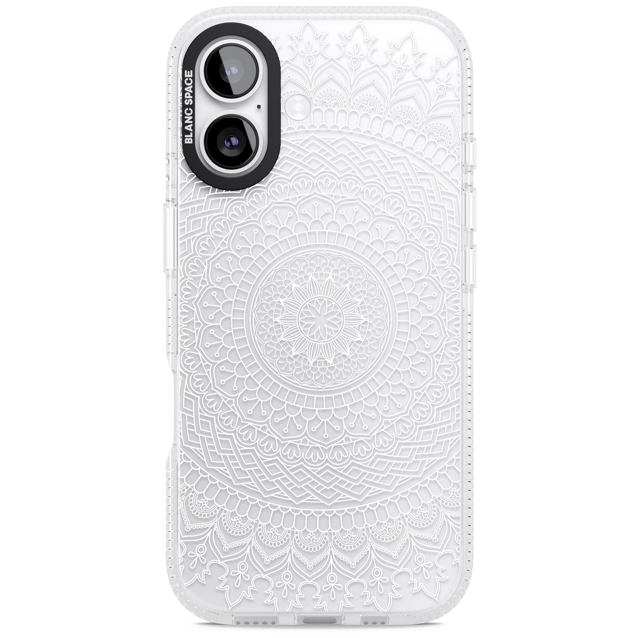 Intricate White Mandala iPhone 17 Impact Air Clear Phone Case