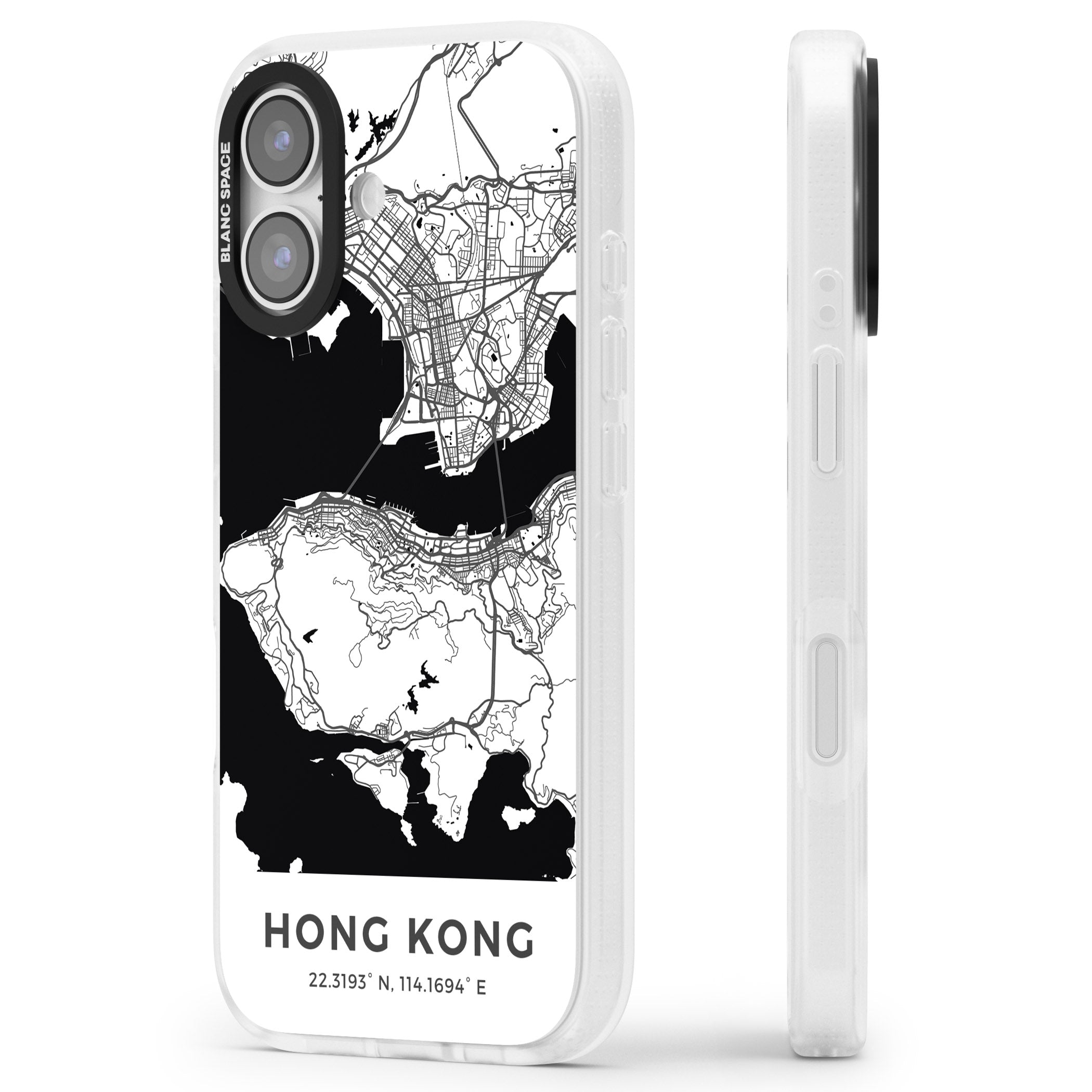 Hong Kong Map iPhone 17 Impact Air Clear Phone Case Side Profile