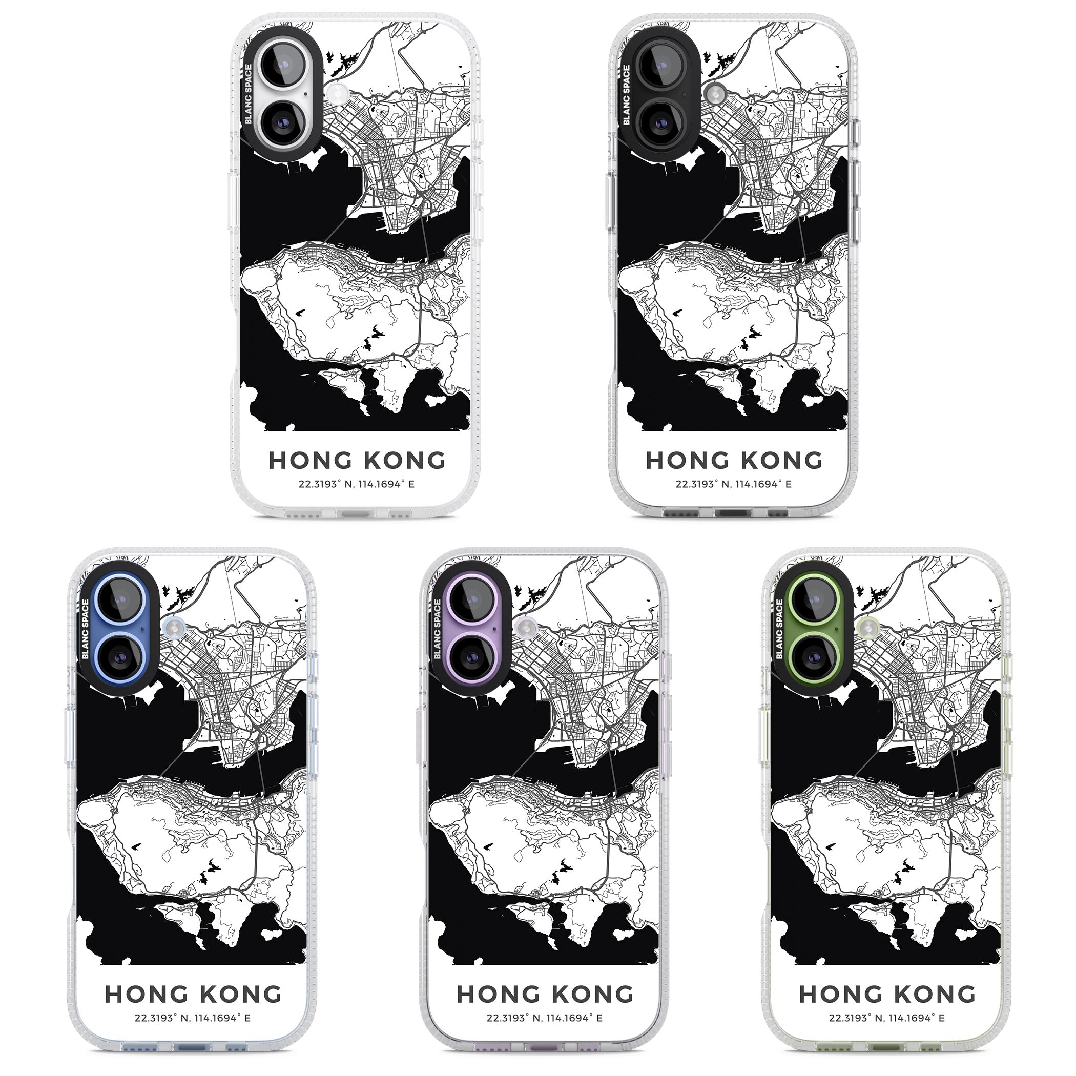 Hong Kong Map iPhone 17 Impact Air Clear Phone Case APT Impact Protection
