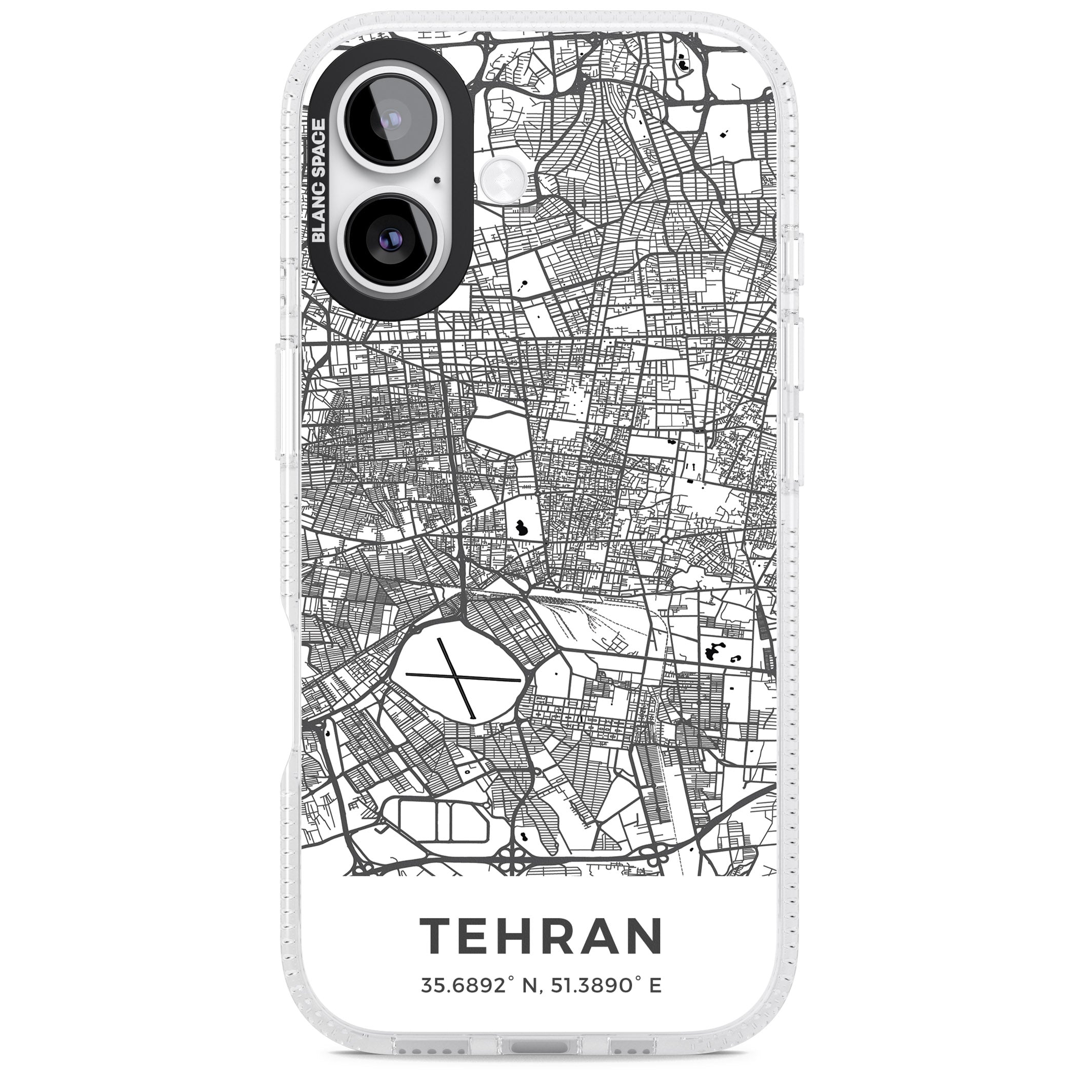 Tehran Map iPhone 17 Impact Air Clear Phone Case