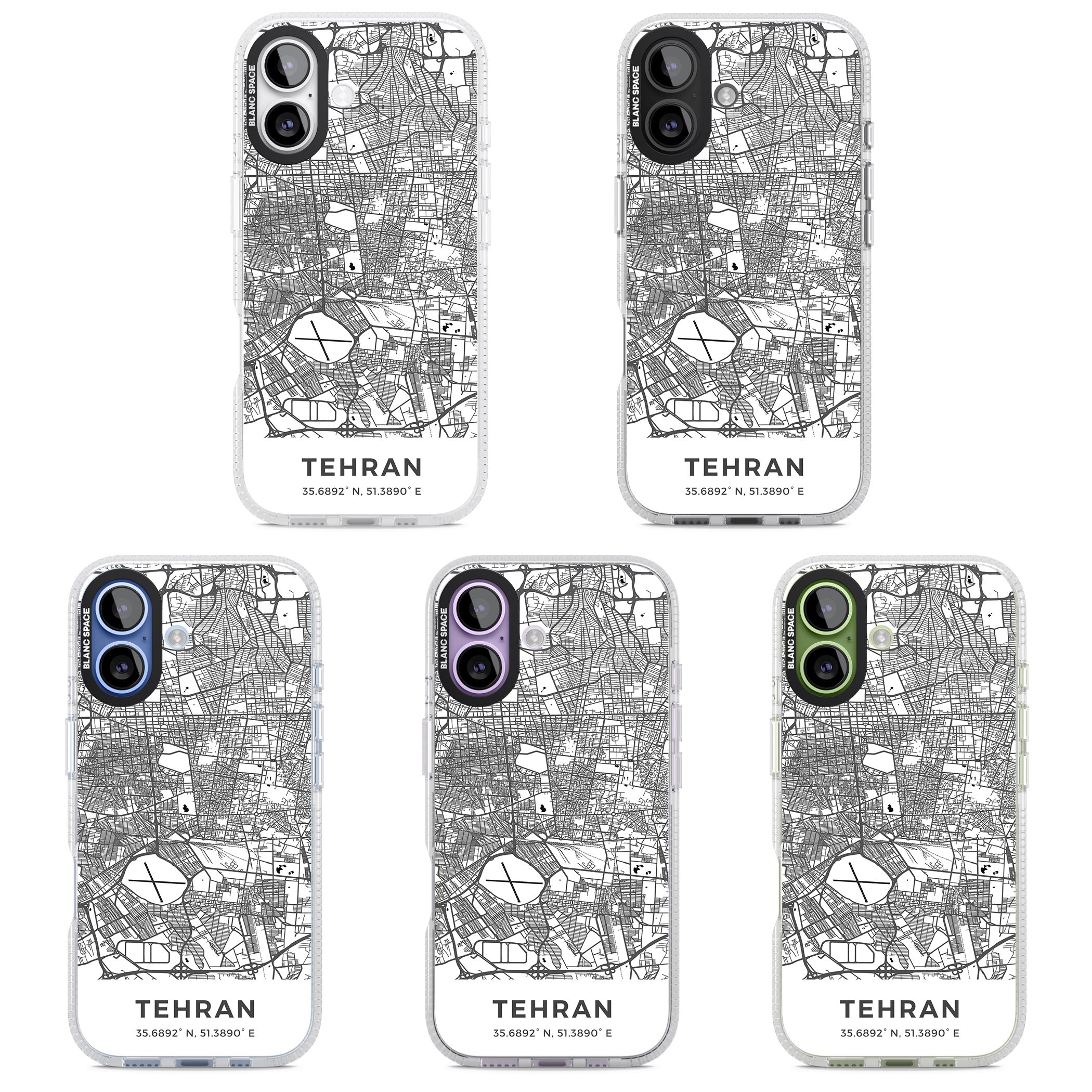 Tehran Map iPhone 17 Impact Air Clear Phone Case APT Impact Protection