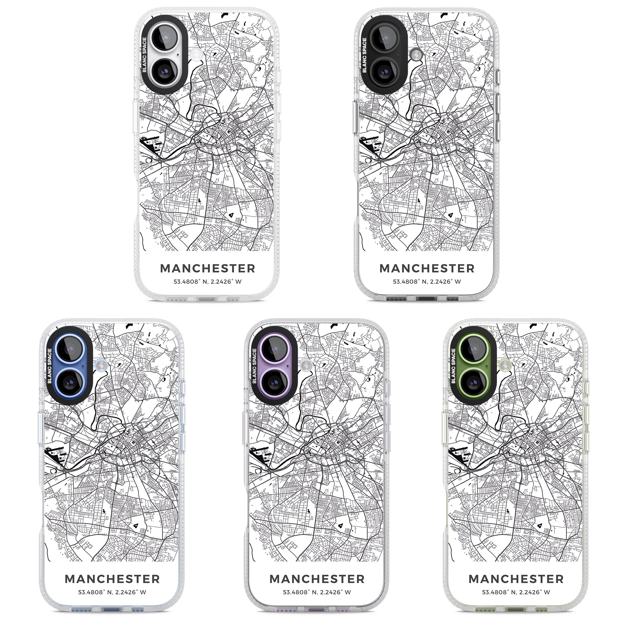 Manchester Map iPhone 17 Impact Air Clear Phone Case APT Impact Protection