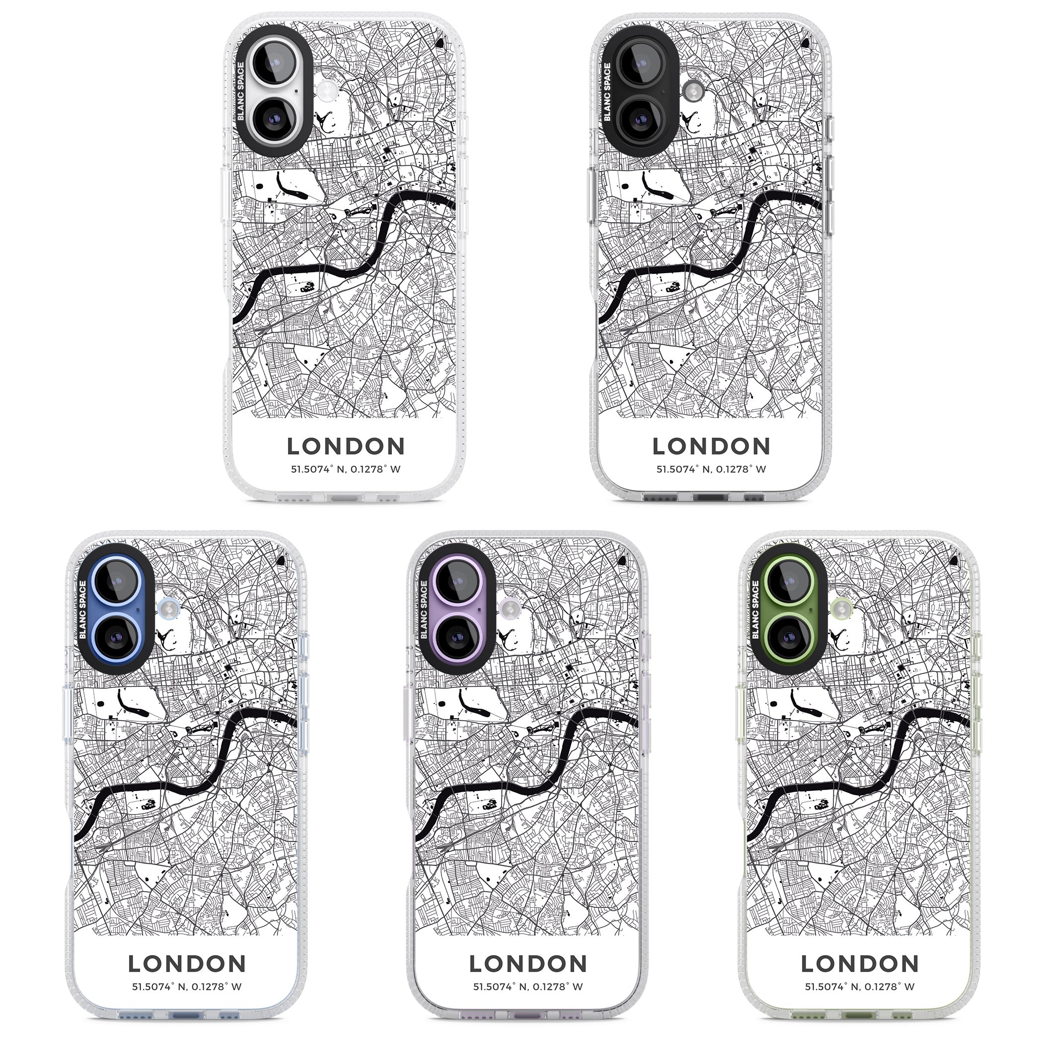 London Map iPhone 17 Impact Air Clear Phone Case APT Impact Protection