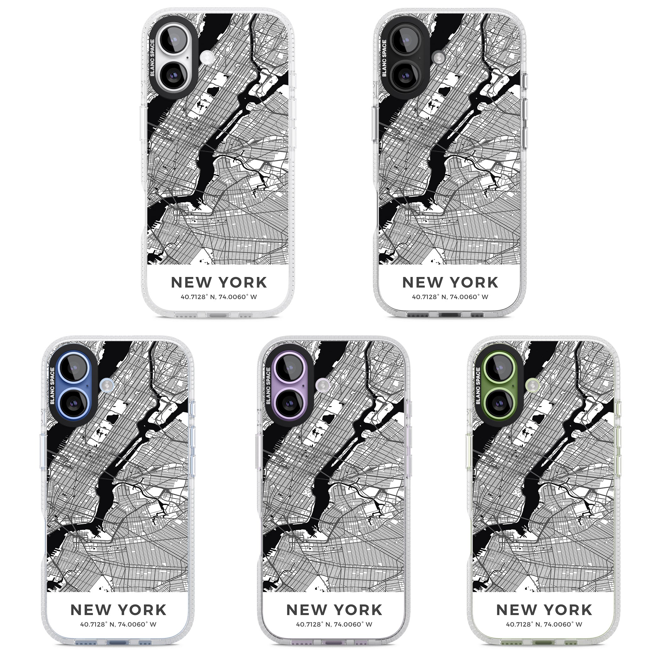 New York Map iPhone 17 Impact Air Clear Phone Case APT Impact Protection