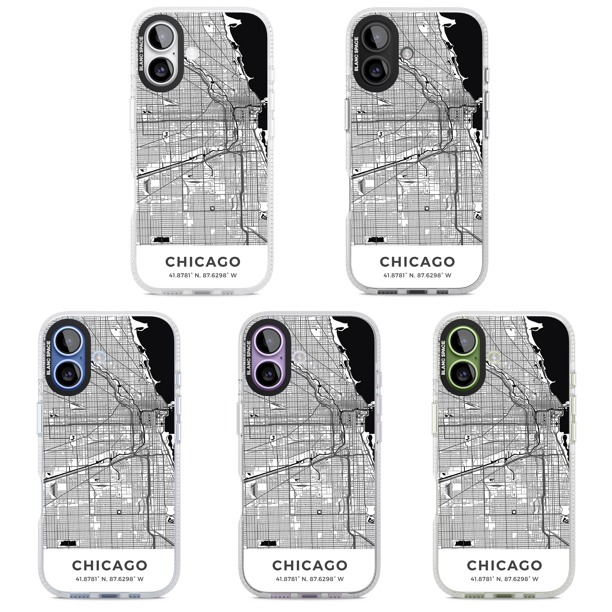 Chicago Map iPhone 17 Impact Air Clear Phone Case APT Impact Protection