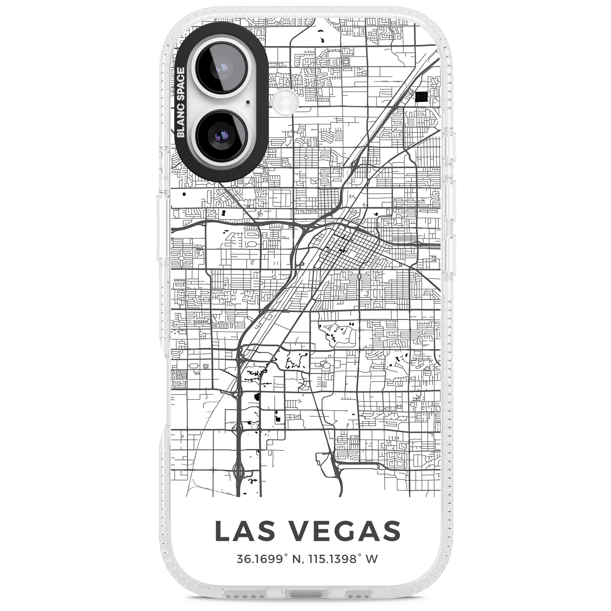 Las Vegas Map iPhone 17 Impact Air Clear Phone Case