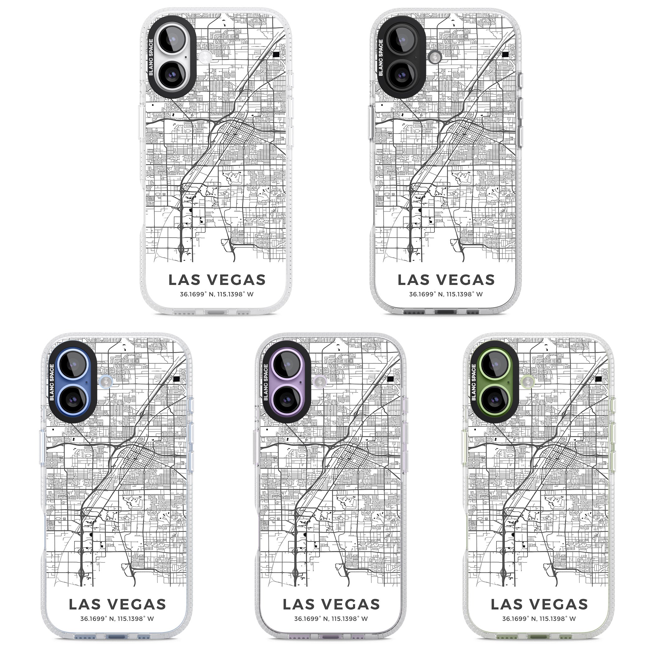Las Vegas Map iPhone 17 Impact Air Clear Phone Case APT Impact Protection