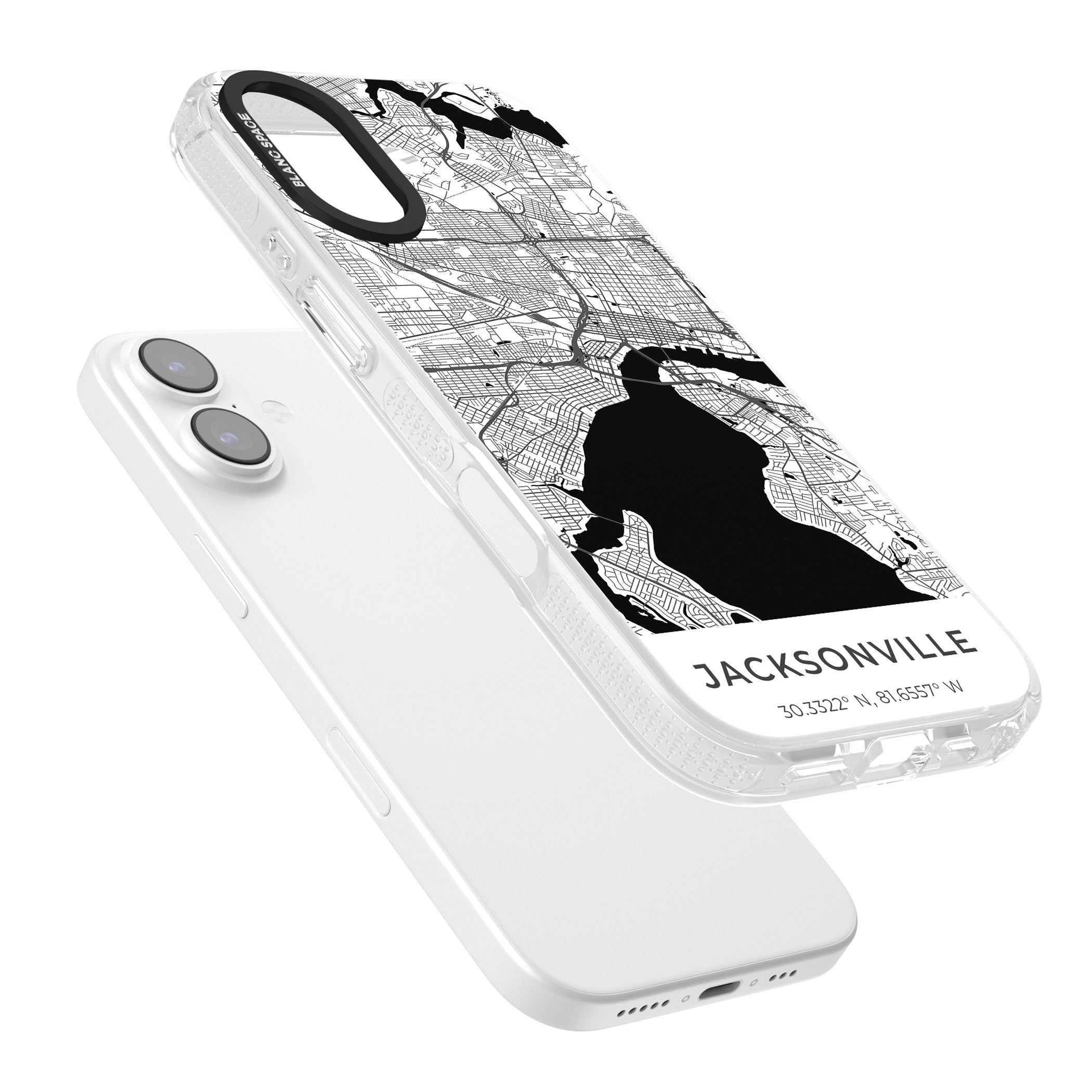 Jacksonville Map iPhone 17 Impact Air Clear Phone Case Colours