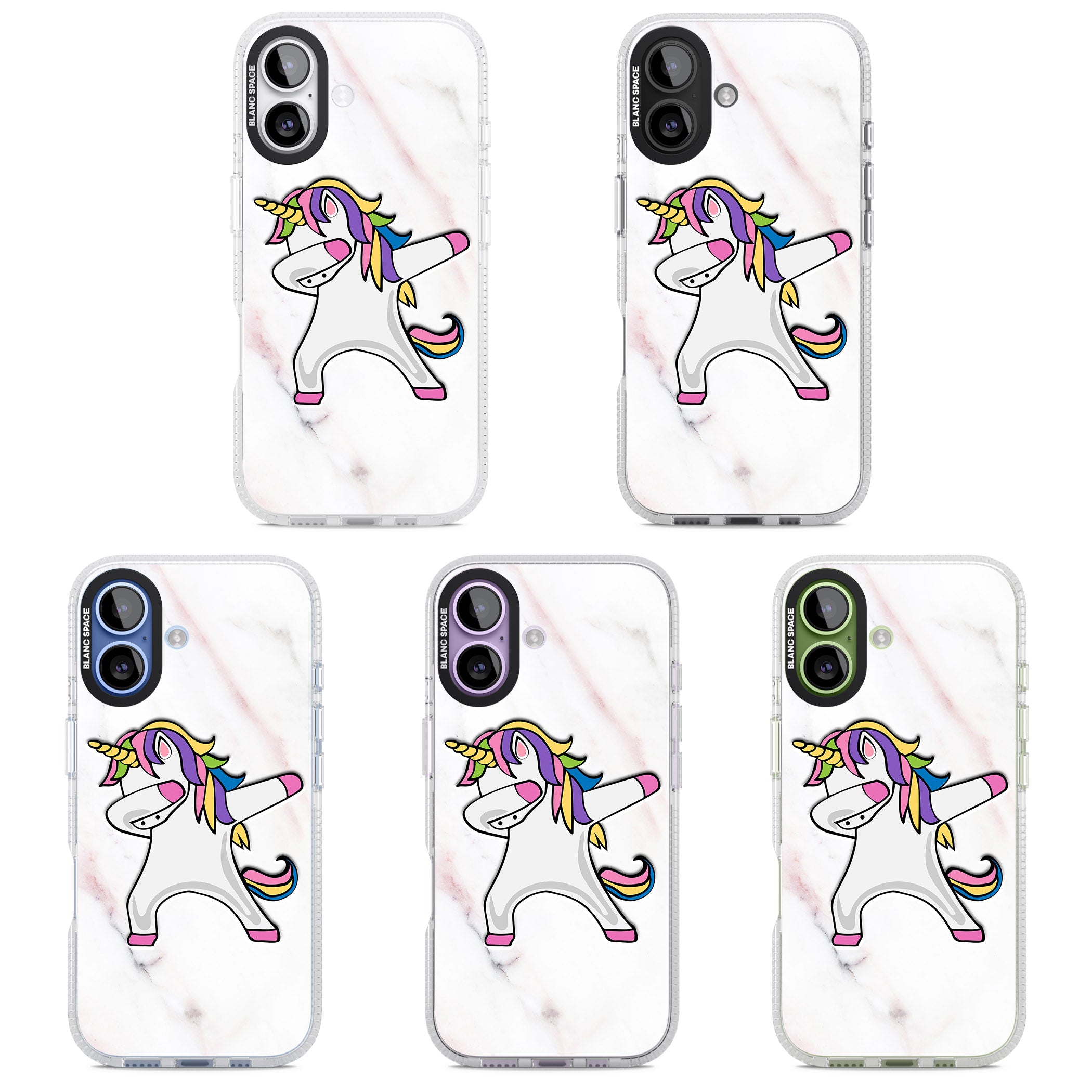 Designer Marble Unicorn Dab iPhone 17 Impact Air Clear Phone Case APT Impact Protection