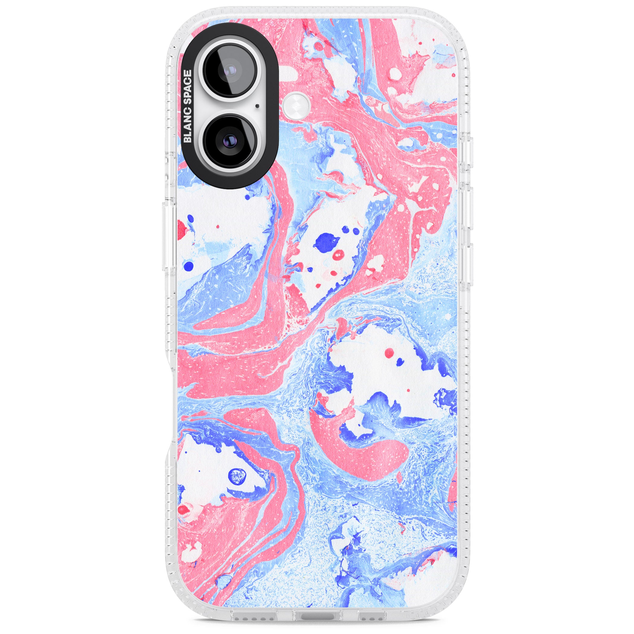 Pink, Blue & White Marbled Paper Pattern iPhone 17 Impact Air Clear Phone Case