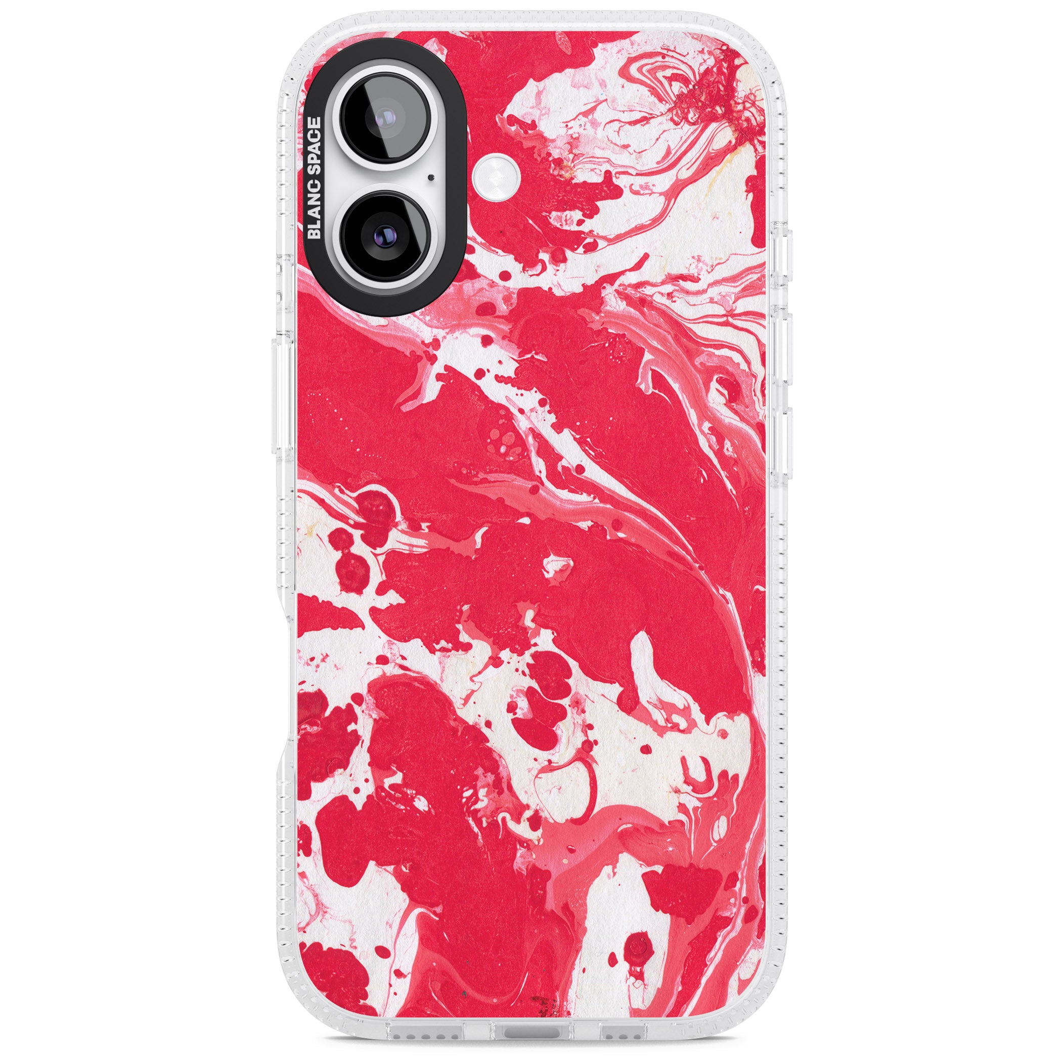 Red & White Marbled iPhone 17 Impact Air Clear Phone Case