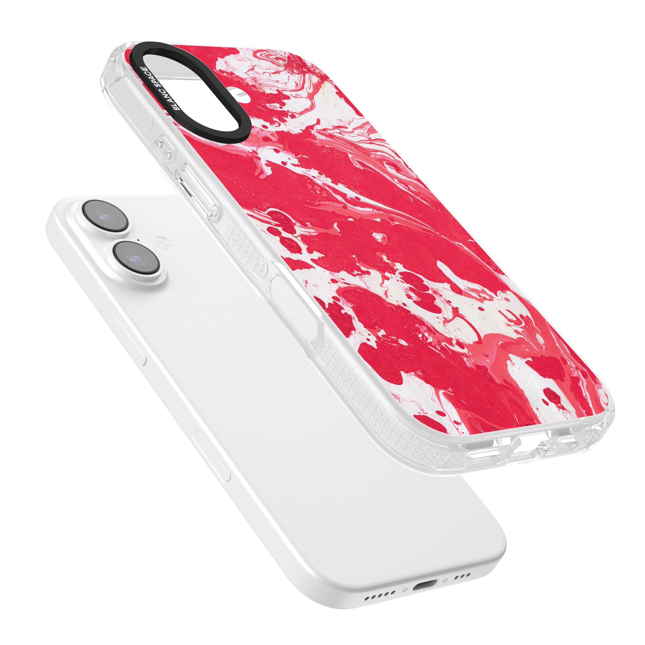 Red & White Marbled iPhone 17 Impact Air Clear Phone Case Colours