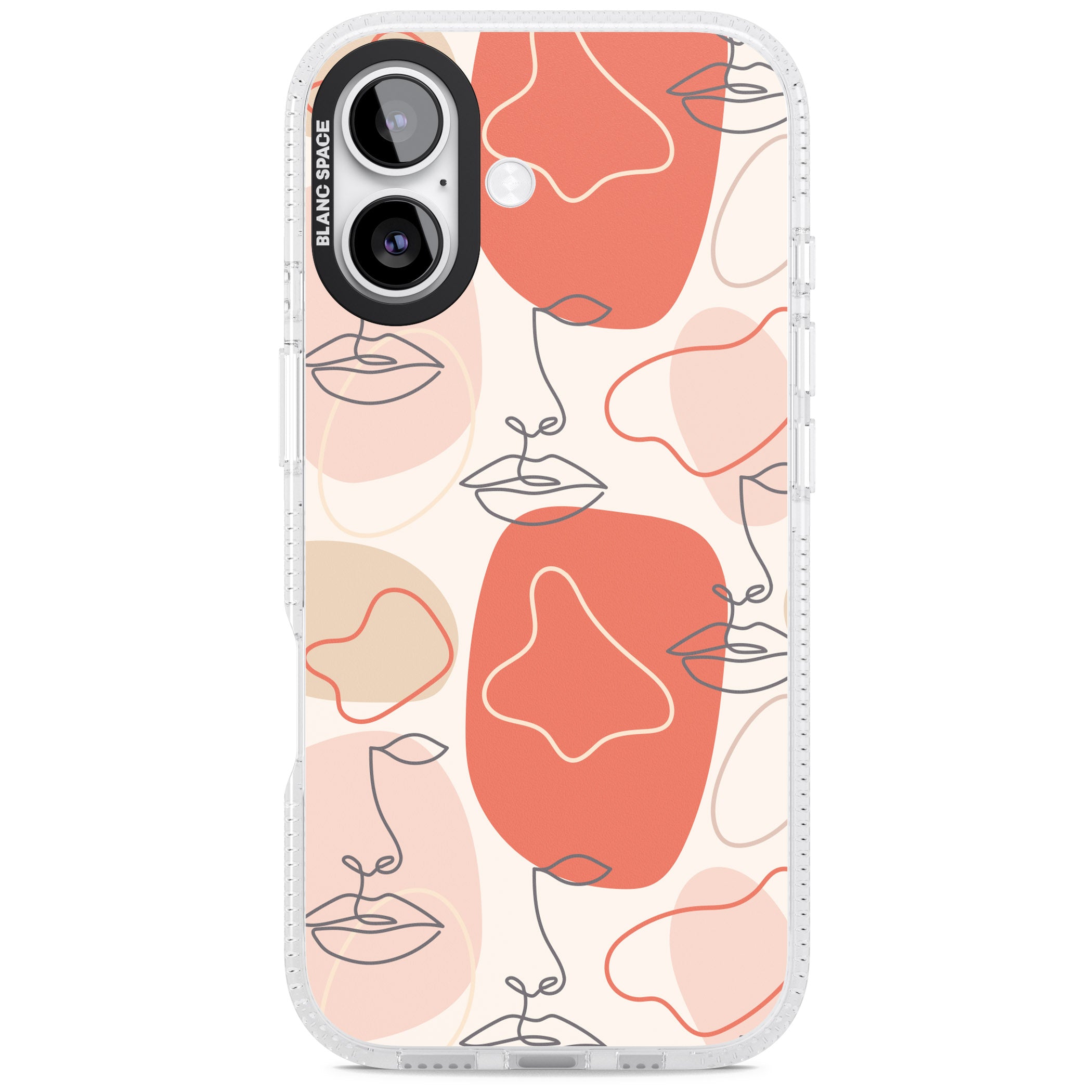 Abstract Face Line Art iPhone 17 Impact Air Clear Phone Case