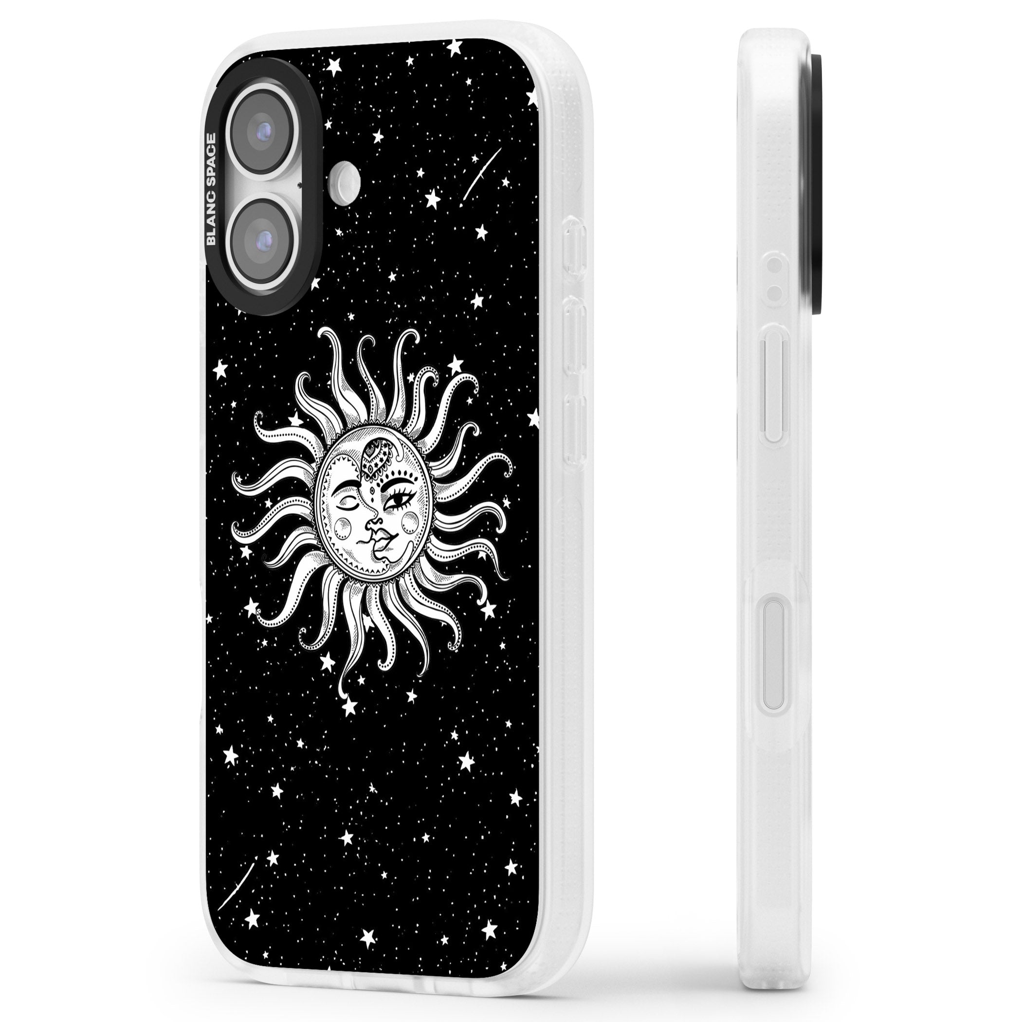 Mystic Sun Moon iPhone 17 Impact Air Clear Phone Case Side Profile