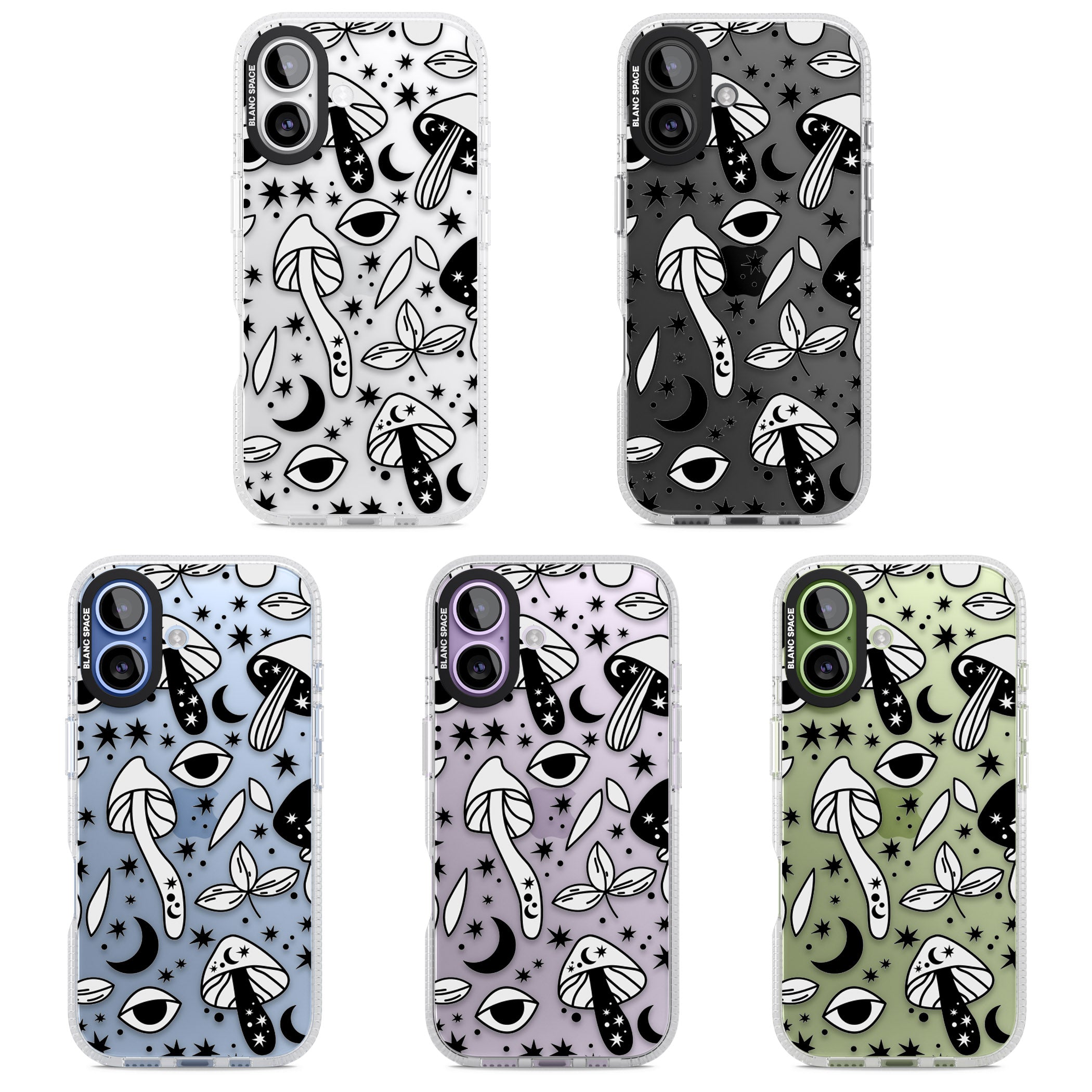 Mystic Mushrooms Pattern iPhone 17 Impact Air Clear Phone Case APT Impact Protection