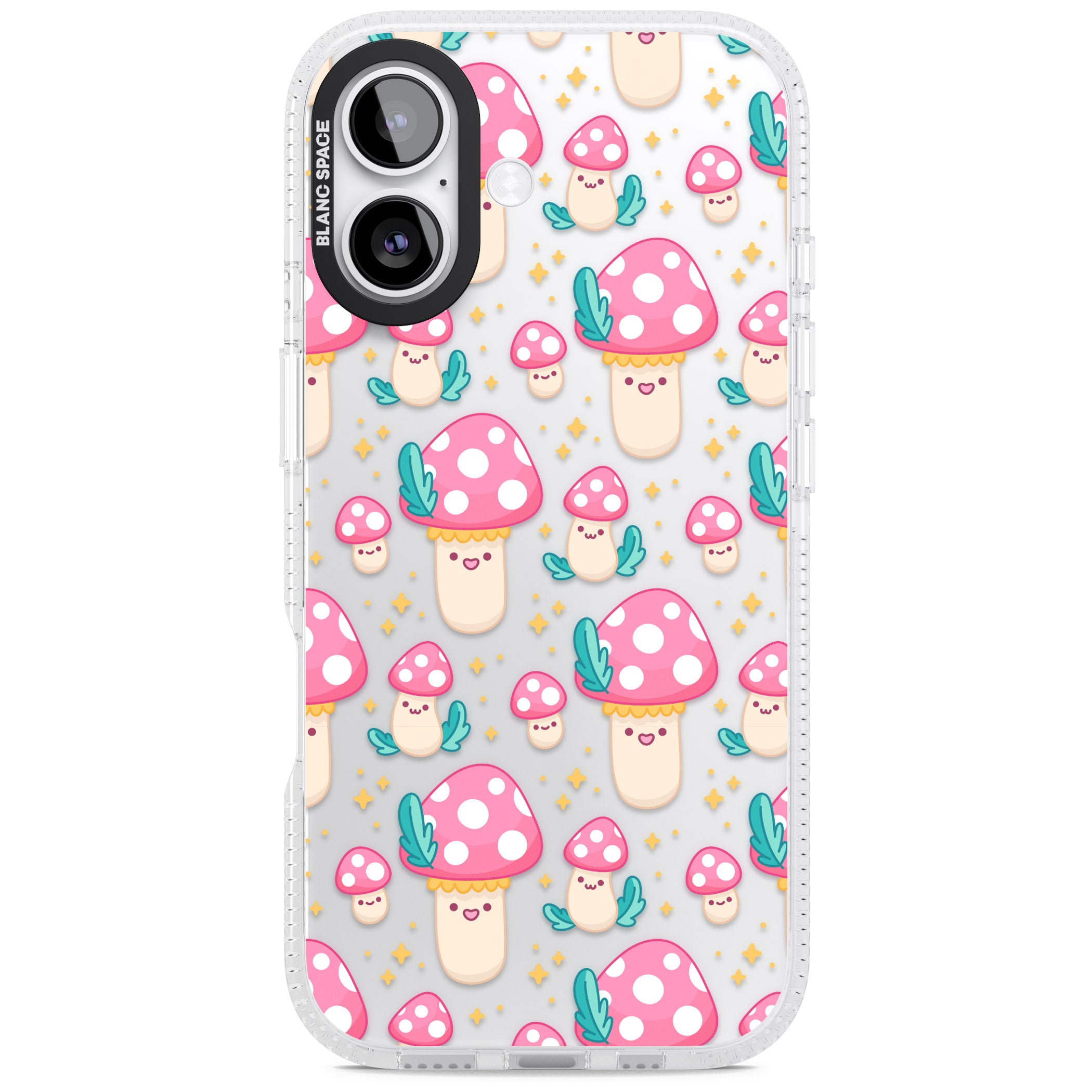 Cute Mushroom Pattern iPhone 17 Impact Air Clear Phone Case