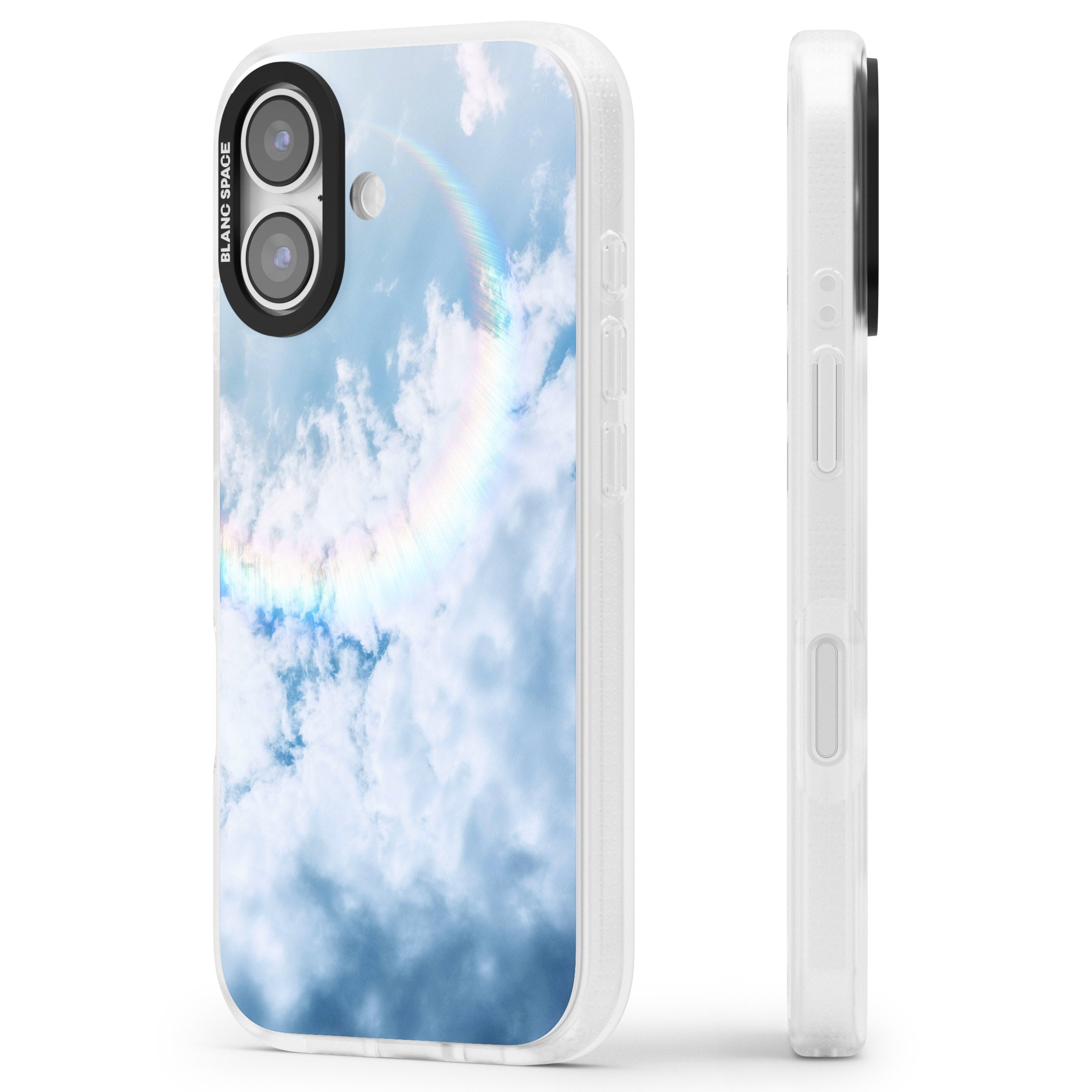 Pastel Rainbow Sky iPhone 17 Impact Air Clear Phone Case Side Profile