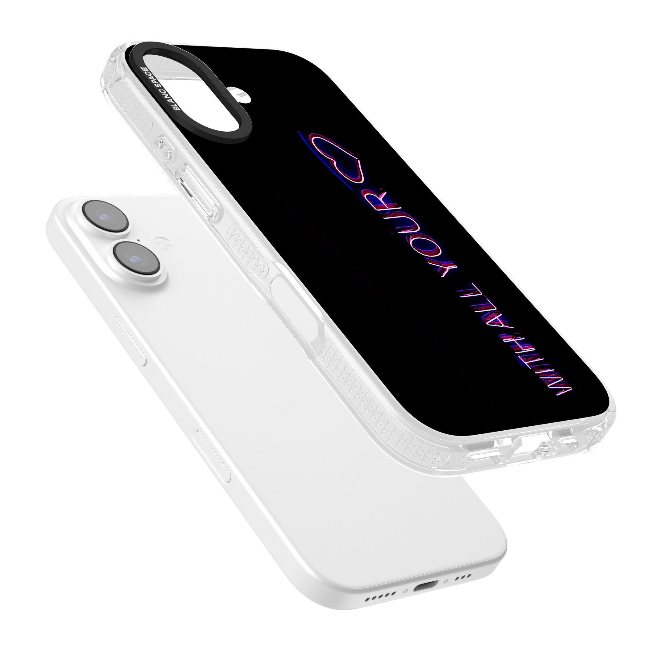 Neon Heart Script iPhone 17 Impact Air Clear Phone Case Colours