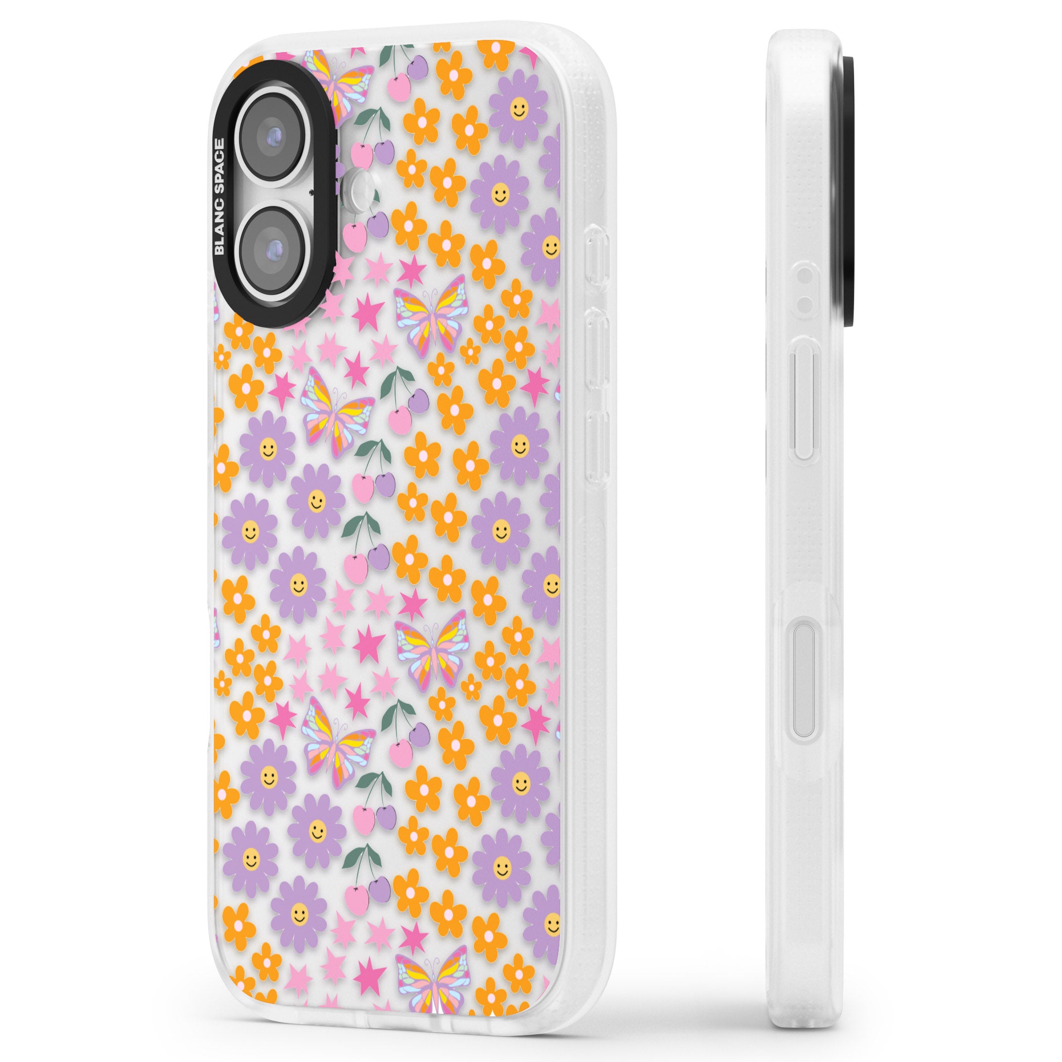 Botanical Bombardment iPhone 17 Impact Air Clear Phone Case Side Profile