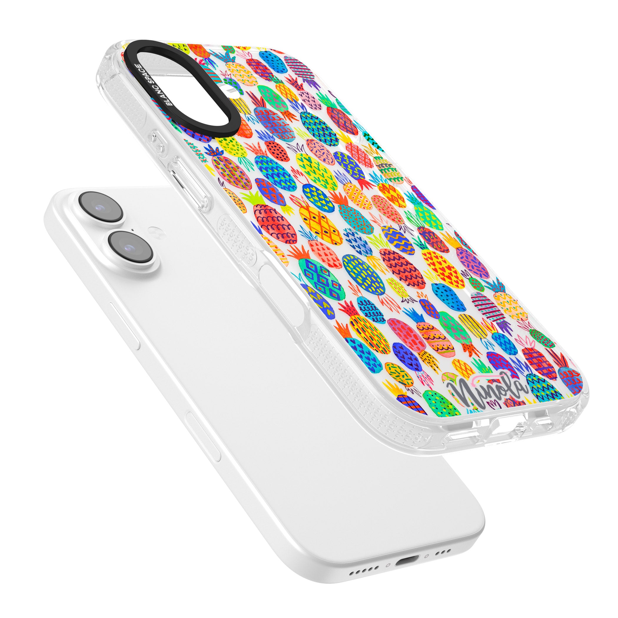 Vibrant Pineapple Pattern iPhone 17 Impact Air Clear Phone Case Colours