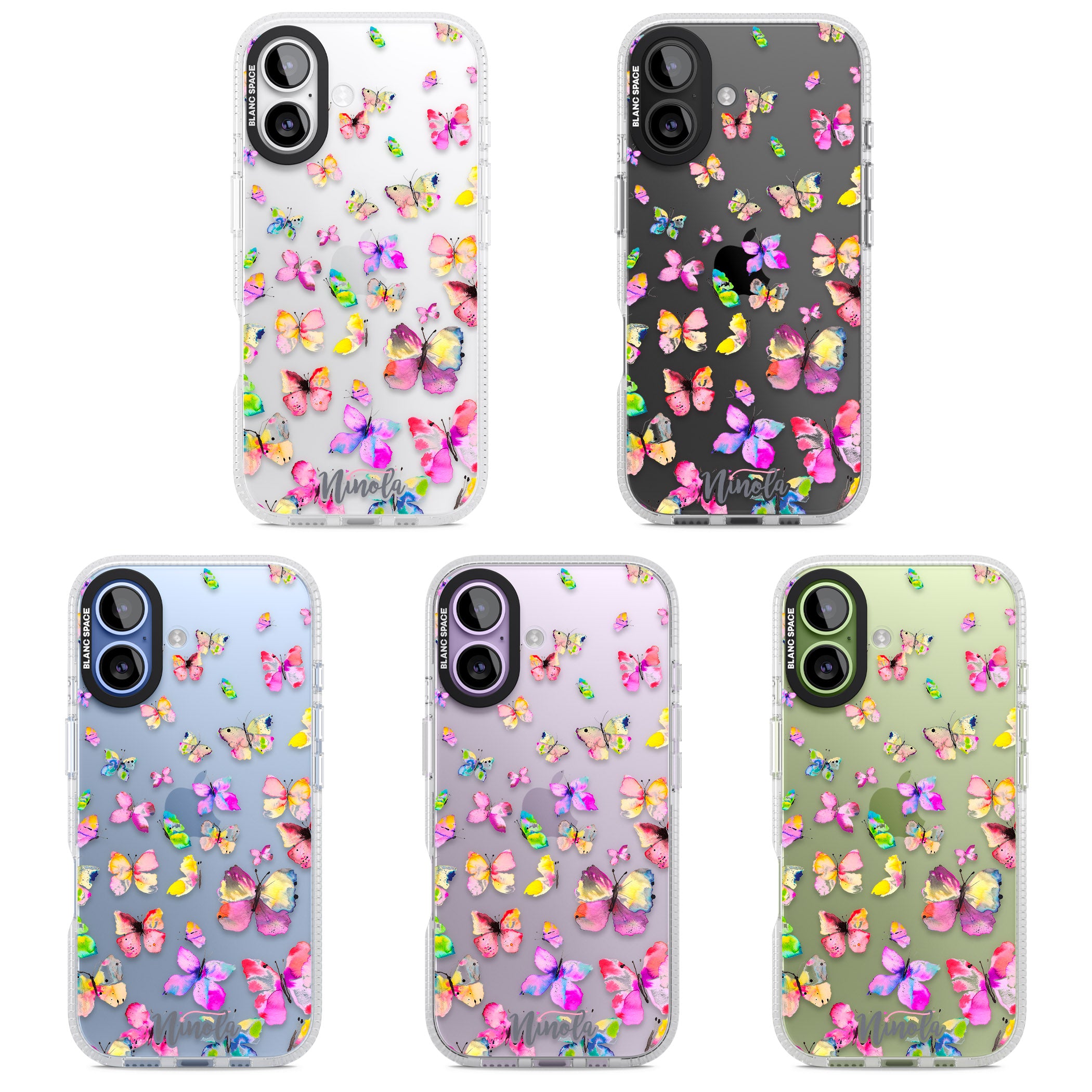 Watercolor Butterflies iPhone 17 Impact Air Clear Phone Case APT Impact Protection