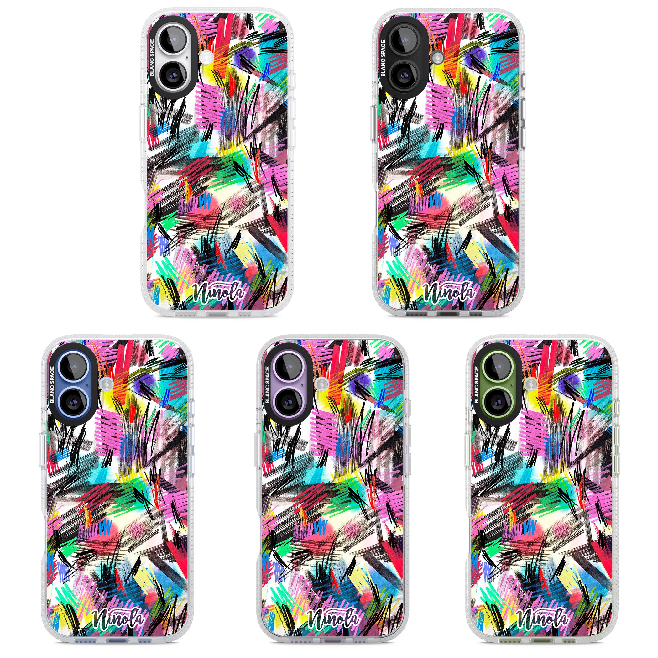 Wild Strokes Rainbow iPhone 17 Impact Air Clear Phone Case APT Impact Protection