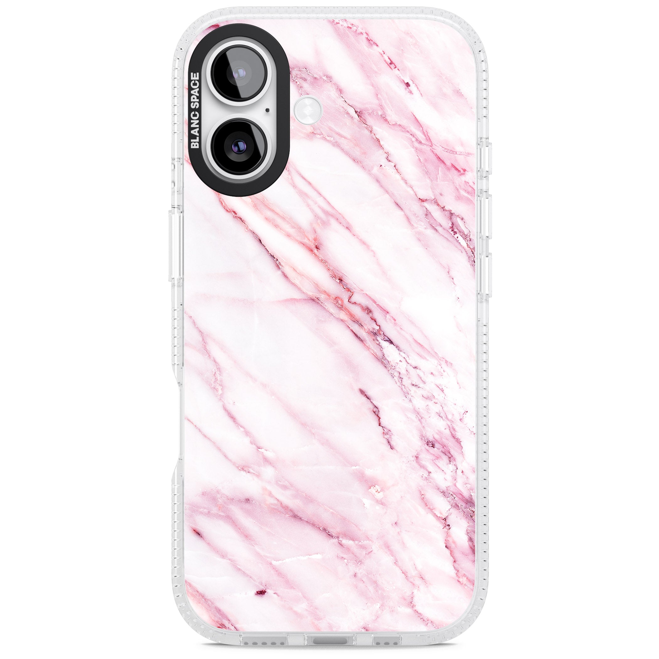 White Pink Onyx Marble iPhone 17 Impact Air Clear Phone Case