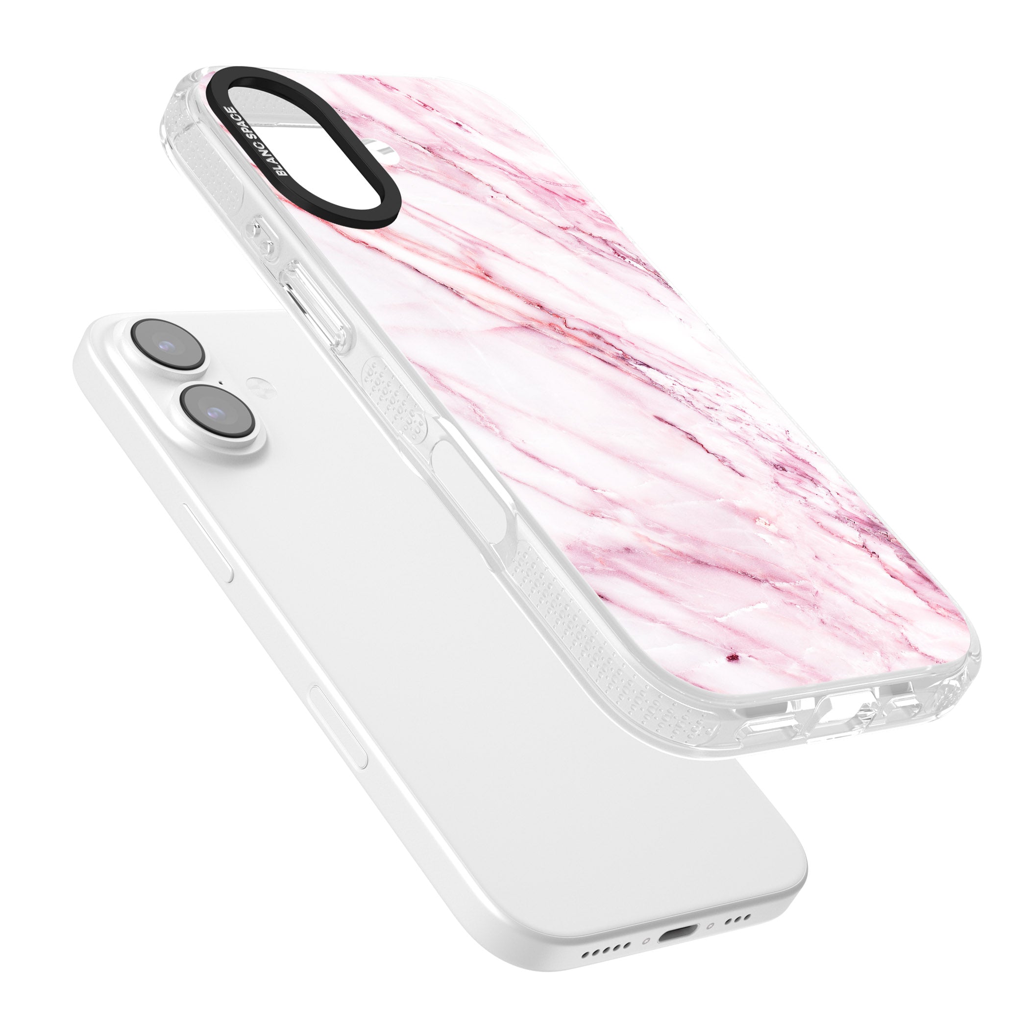 White Pink Onyx Marble iPhone 17 Impact Air Clear Phone Case Colours