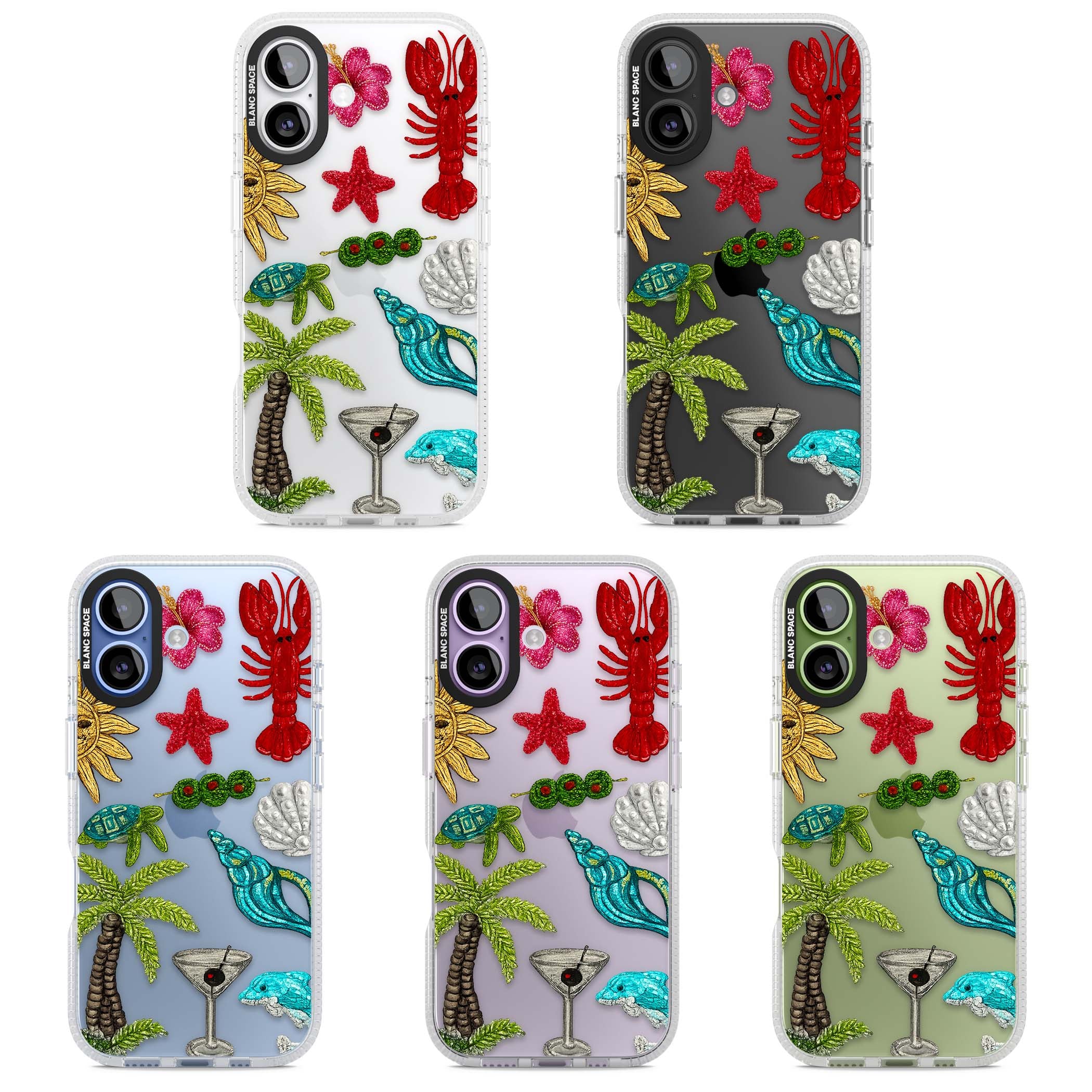 Painted Coastal Pattern coastal iPhone case | Clear Case Impact Air case for iPhone 17