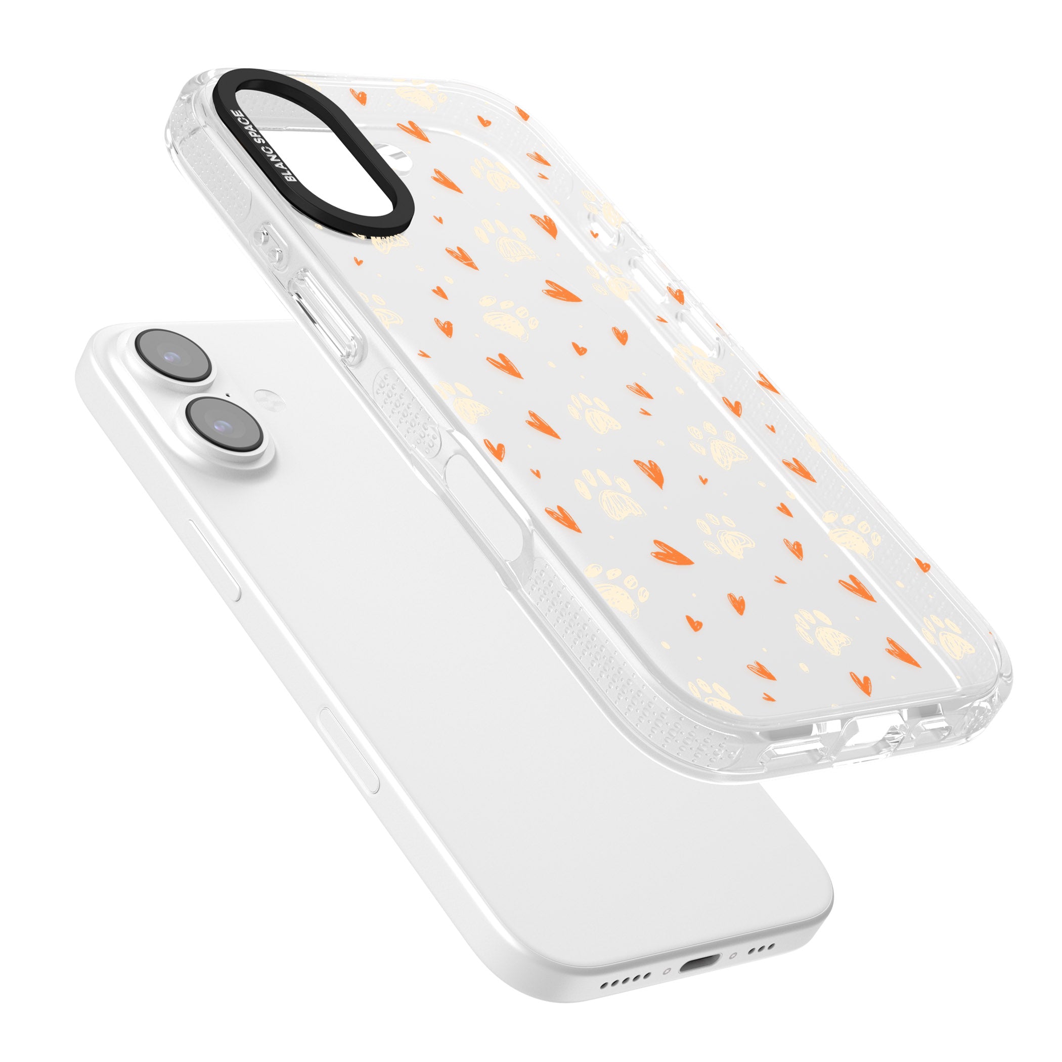 Paws And Hearts Pattern iPhone 17 Impact Air Clear Phone Case Colours